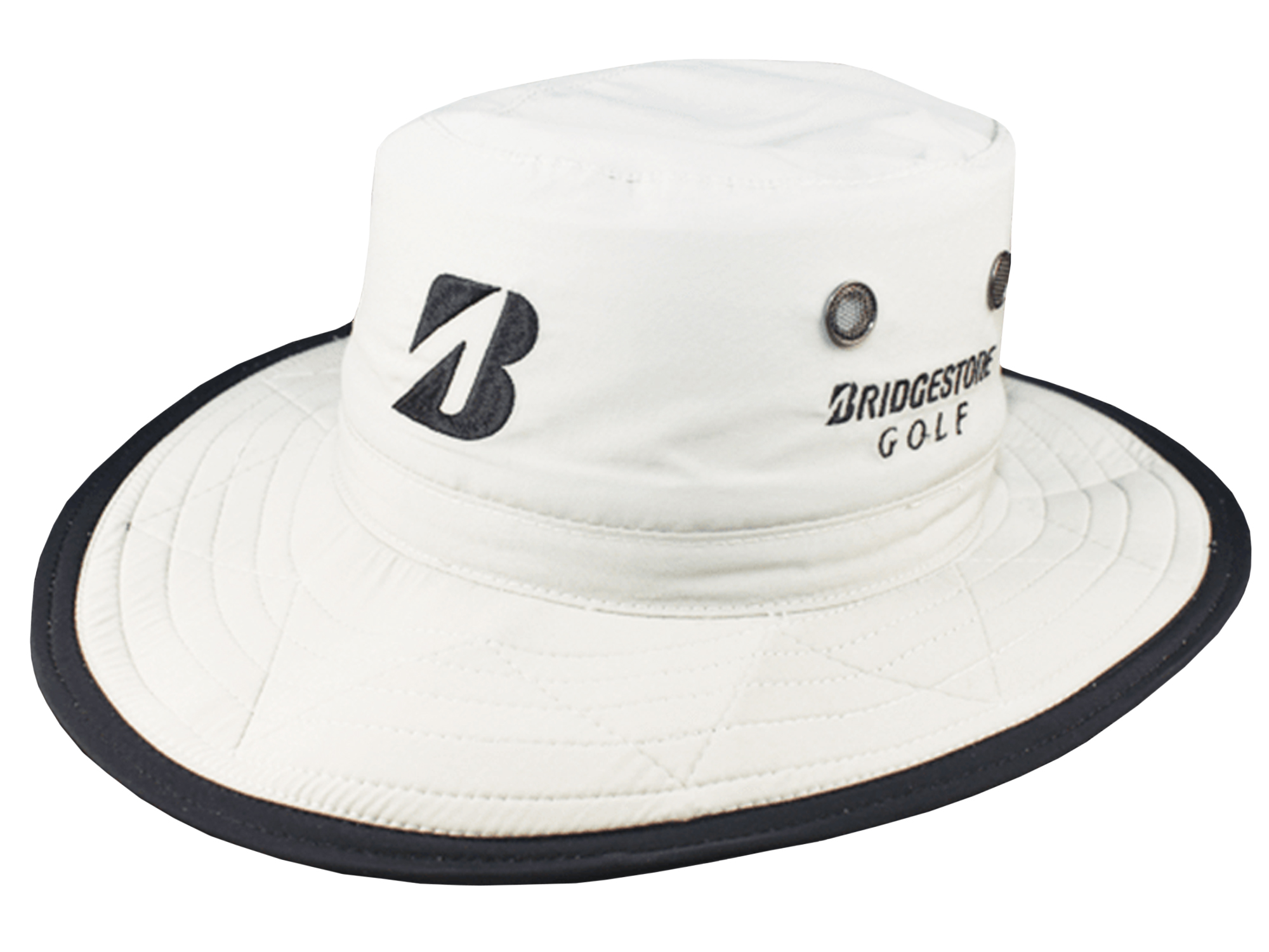 white wide brim golf hat