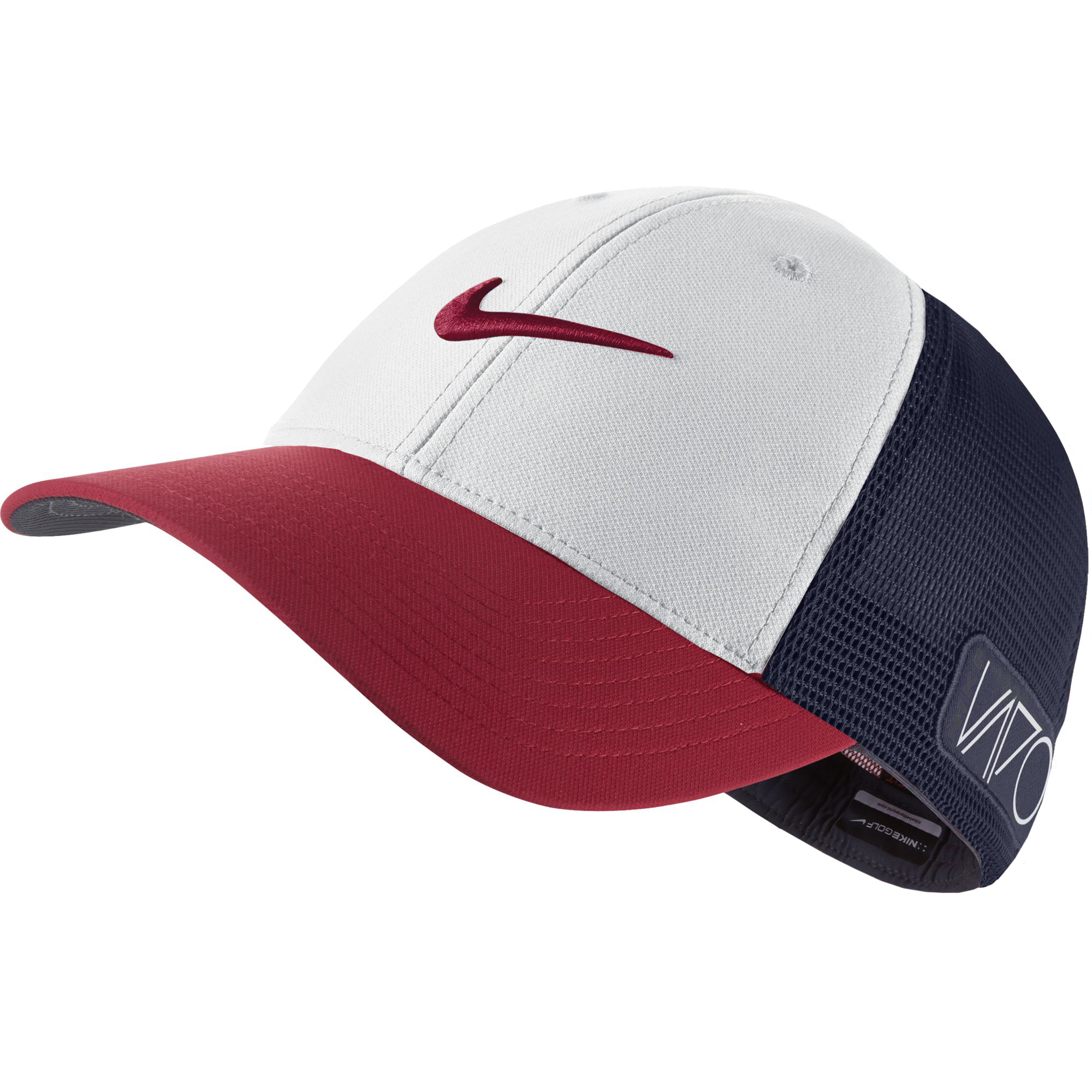2015 NIKE Golf Tour Legacy VAPOR/RZN Mesh Fitted Cap, White/Red/Navy