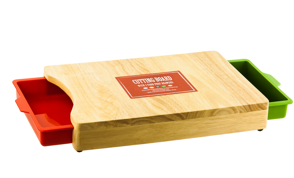 Kitchen Cutting Board or Chopping Board w/ 2 Color Pull Out Drawers eBay