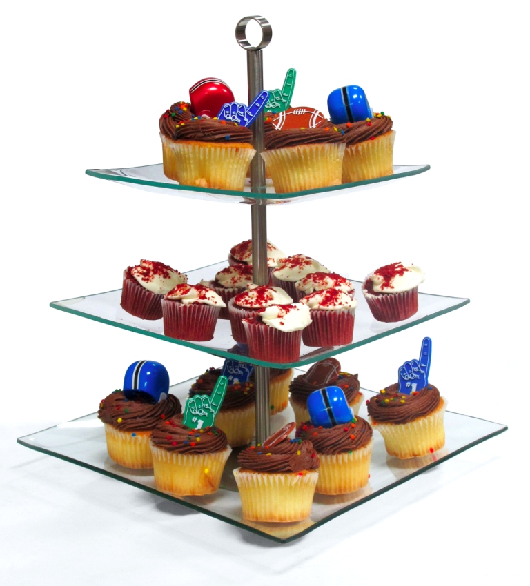 Glass Cupcake Holder. Homeford Clear Acrylic Mini Oval Cake Stand, 3