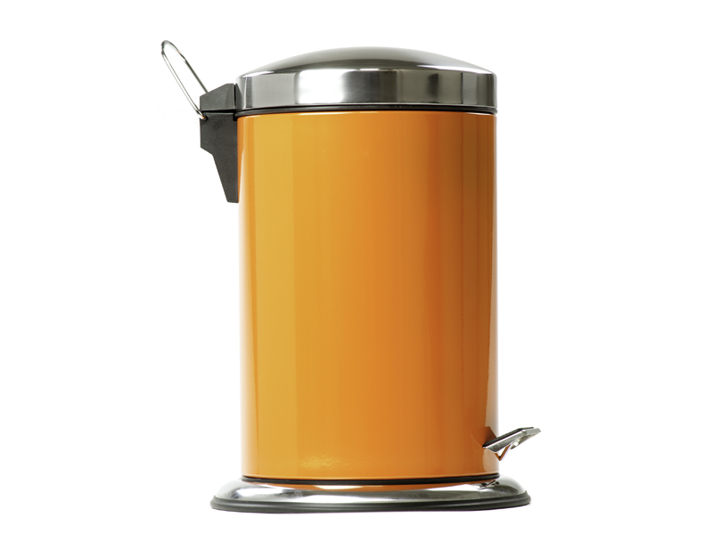 7 Liter Stainless Steel Round Step Trash Can Waste Bin Orange eBay