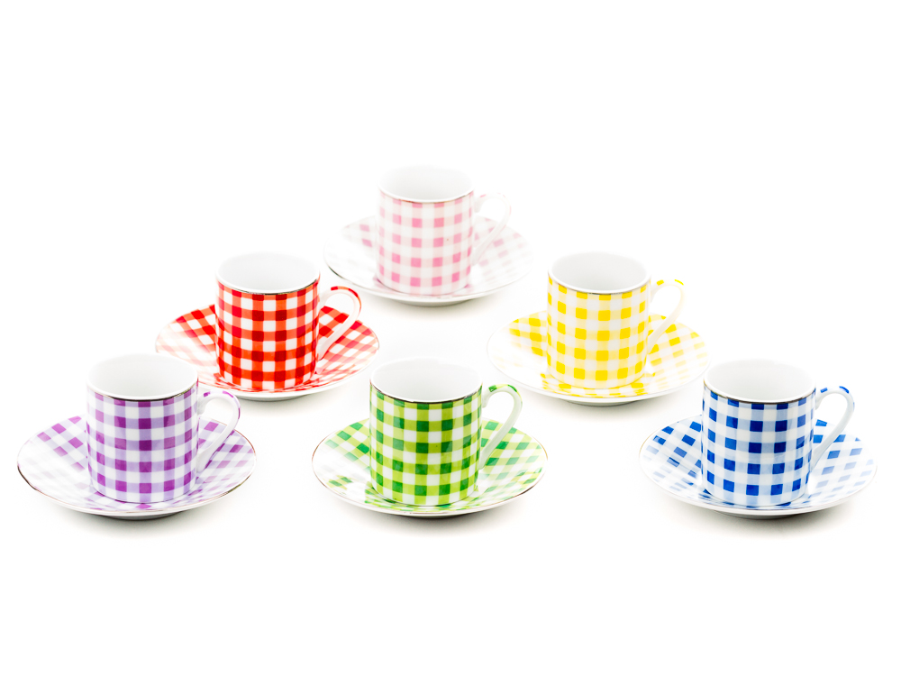 6 Pcs Espresso Coffee Cups and Saucers Set Coffee Mugs Tea Set