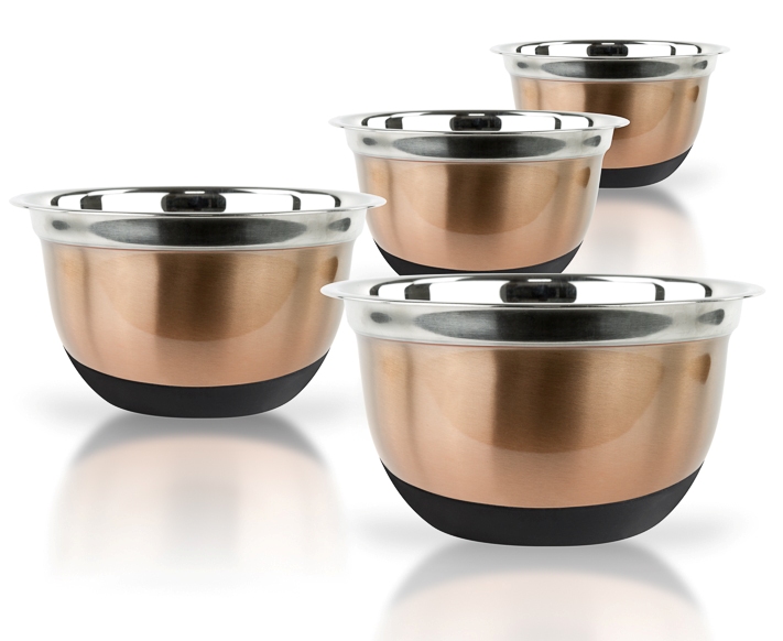 stainless steel mixing bowls with lids and rubber bottoms