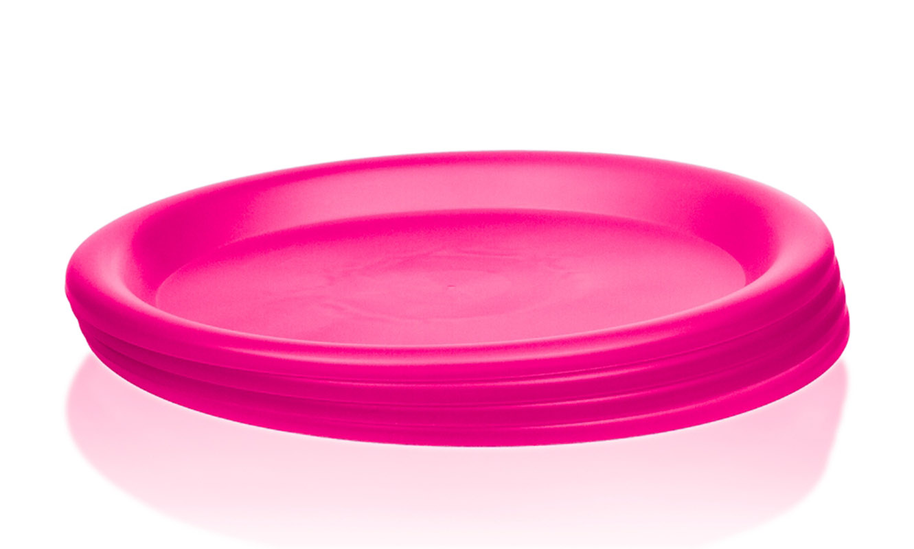 4 Pack Bright Plastic Plates Reusable Party Plates Set (Pink) eBay