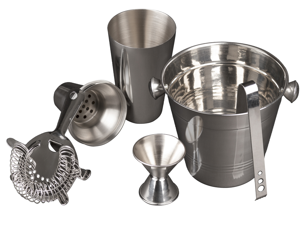 5 Pc Cocktail Shaker & Bar Accessories - Drink Mixer & Cocktail Set Barware - Picture 1 of 1