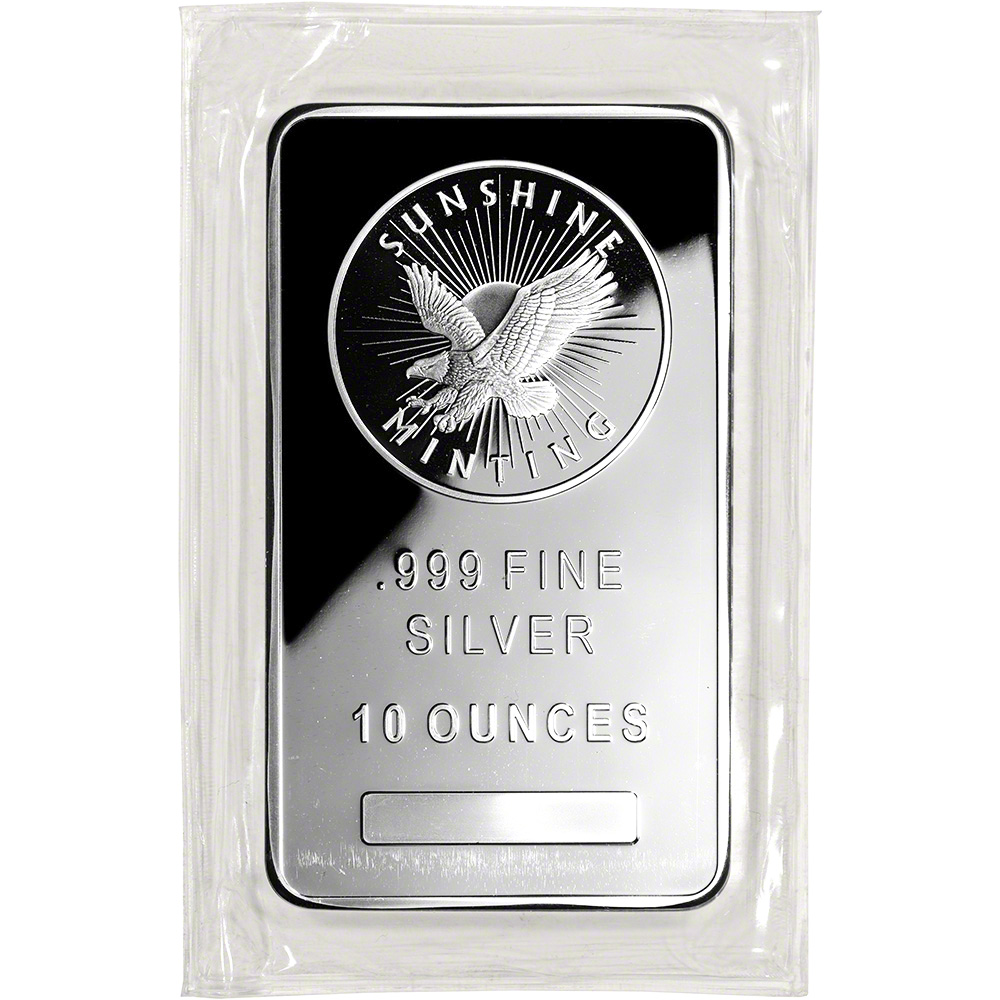 10 Oz Silver Bar Sunshine Minting 999 Fine EBay