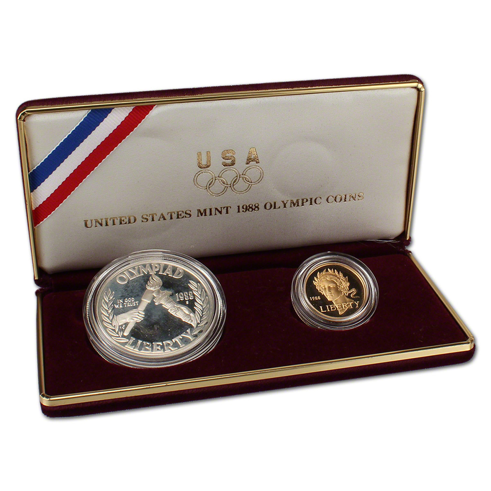 1988-us-olympic-2-coin-commemorative-set-ebay