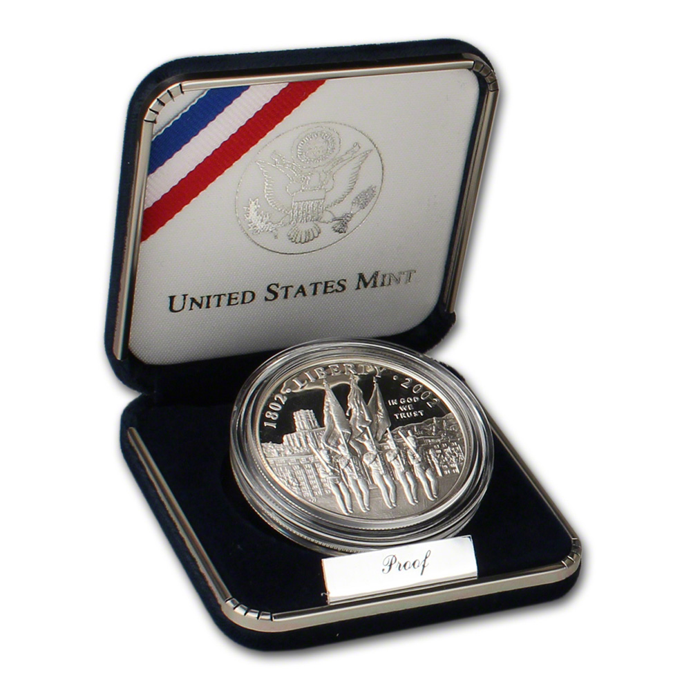 2002W US Military Academy West Point Commemorative Proof Silver Dollar