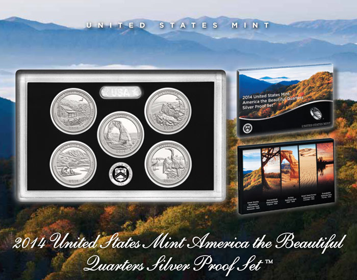 2014 United States Mint America The Beautiful Quarters Silver ...