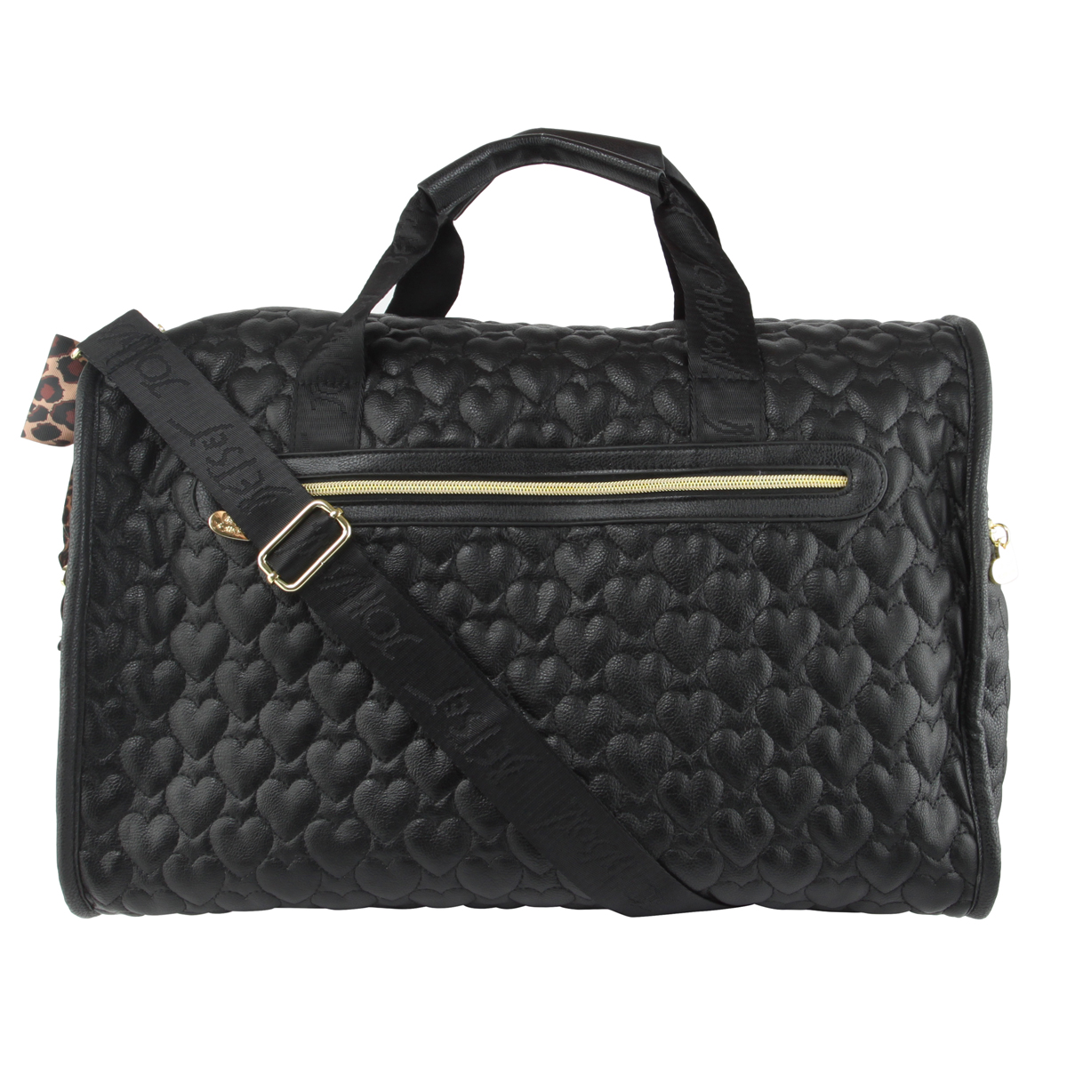 betsey johnson black quilted heart bag