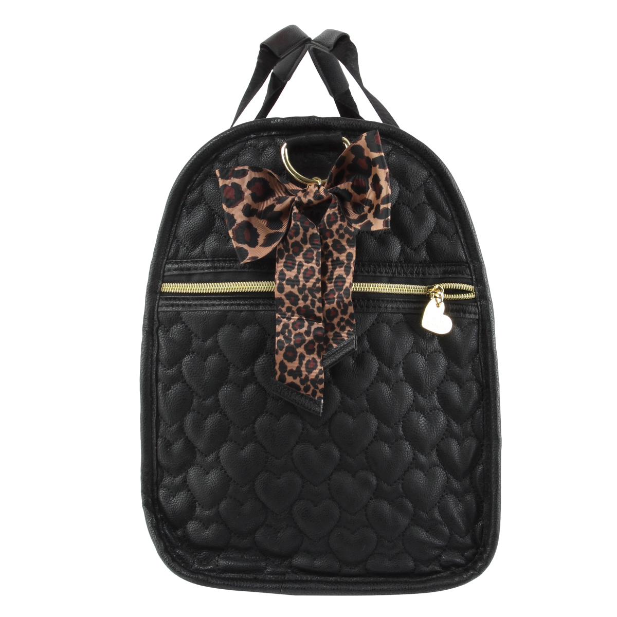 betsey johnson black quilted heart bag