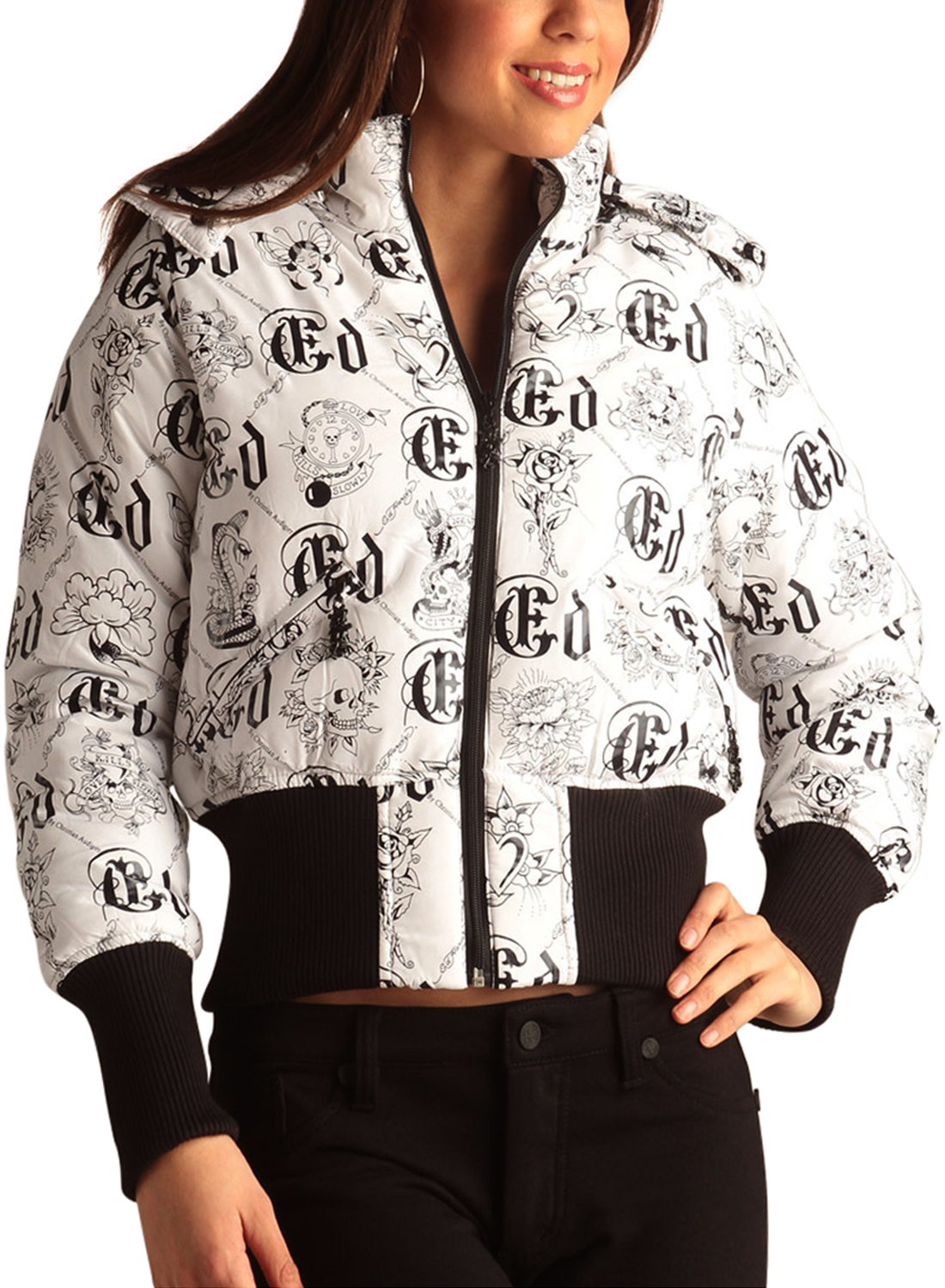ed hardy cropped jacket