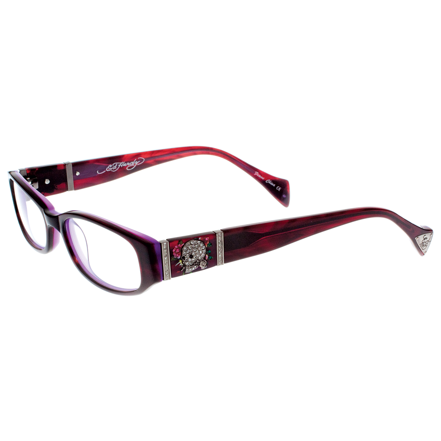 Ed Hardy Plum Eho 728b Womens Designer Eyeglasses 2999