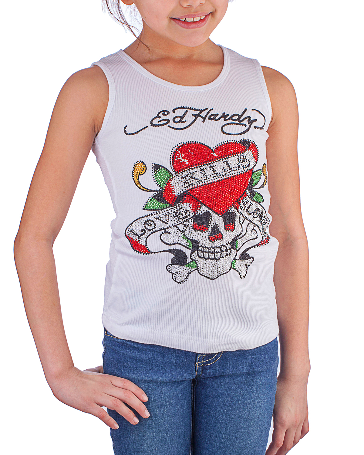 Ed Hardy Love Kills Slowly Tank Top for Girls White eBay