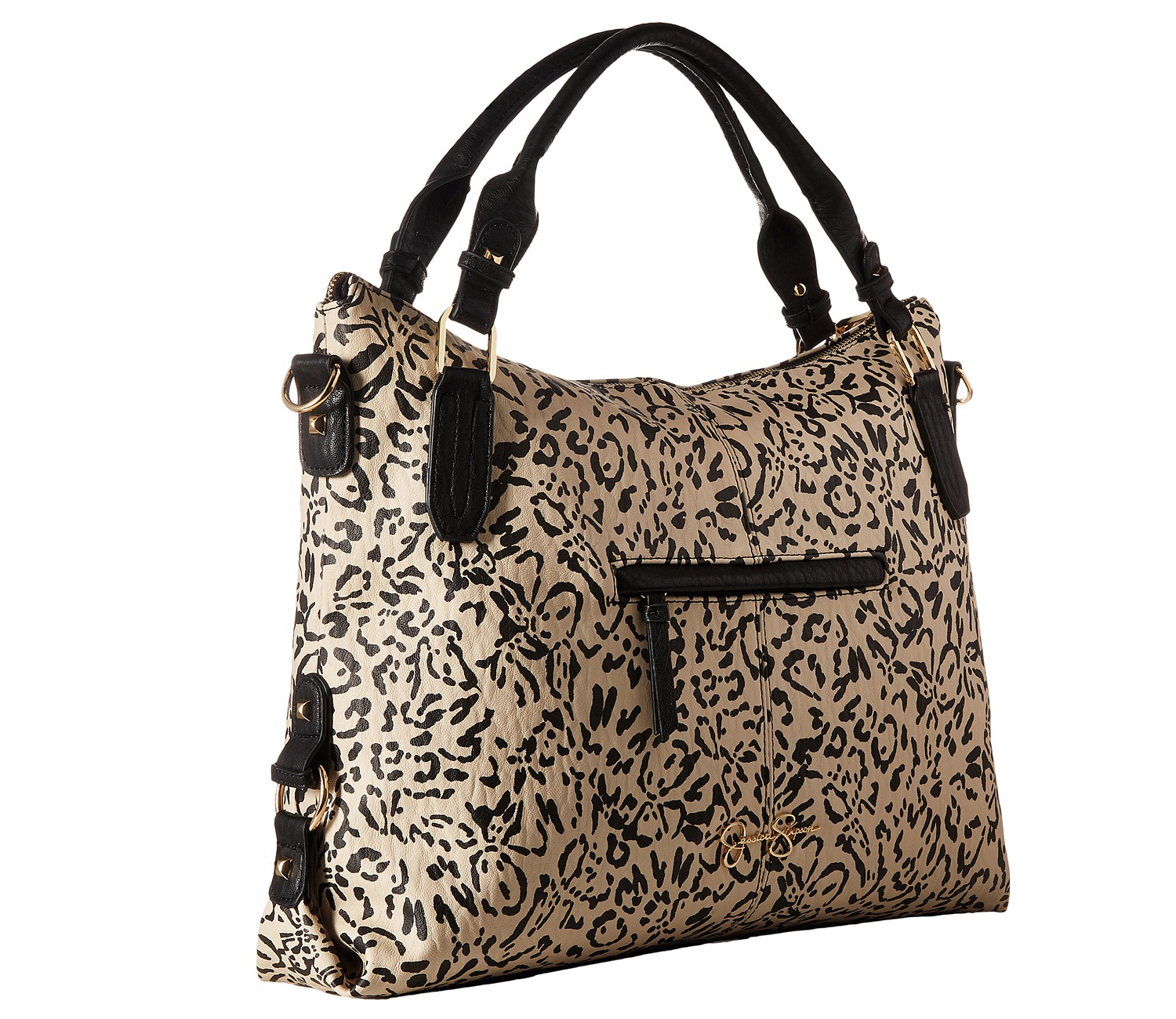 Jessica Simpson Ryanne Leopard Top Zip Purse Cross Body Shoulder Tote