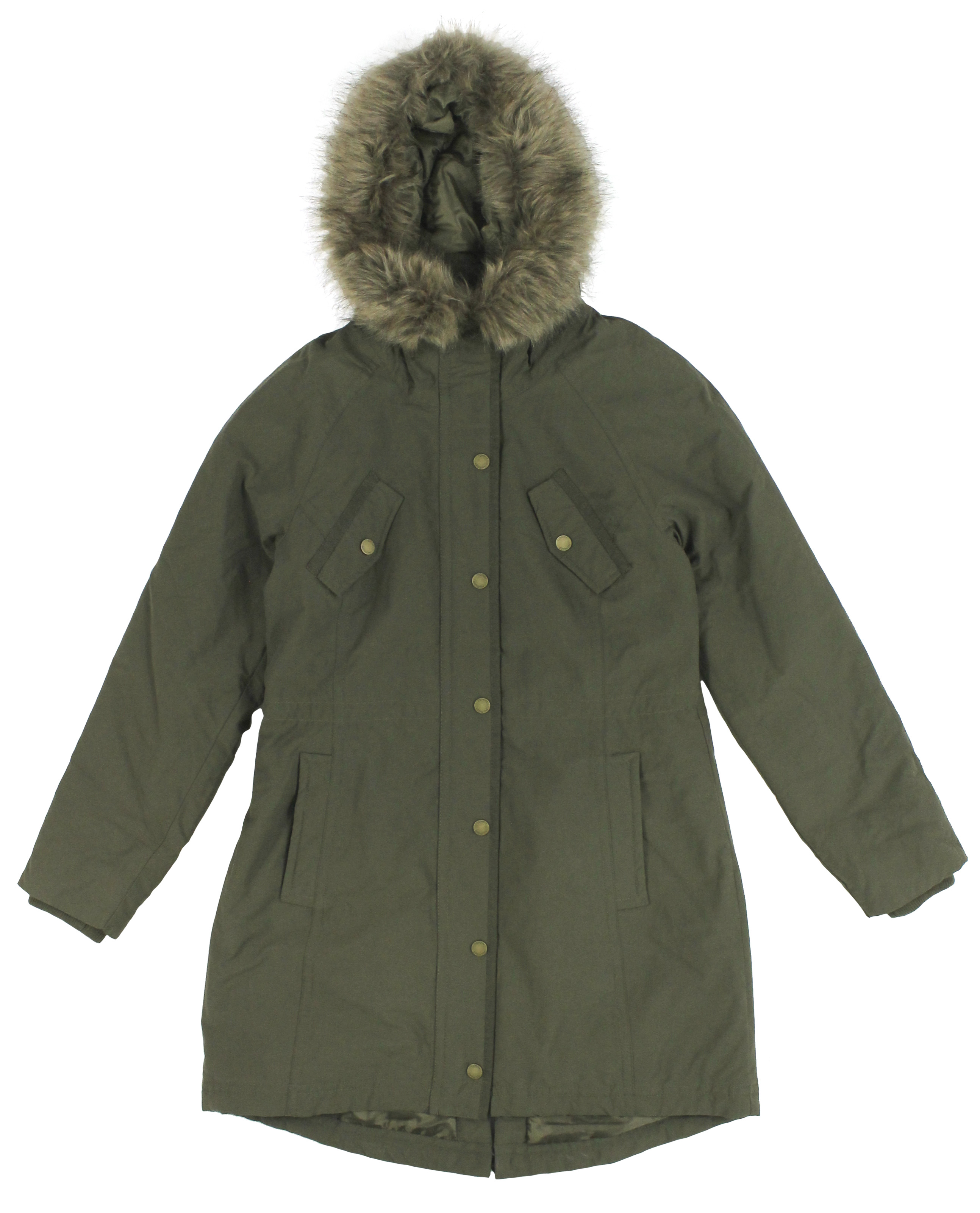 Tommy Hilfiger Women's Faux-Fur Trim Hooded Parka Olive Green NWT | eBay