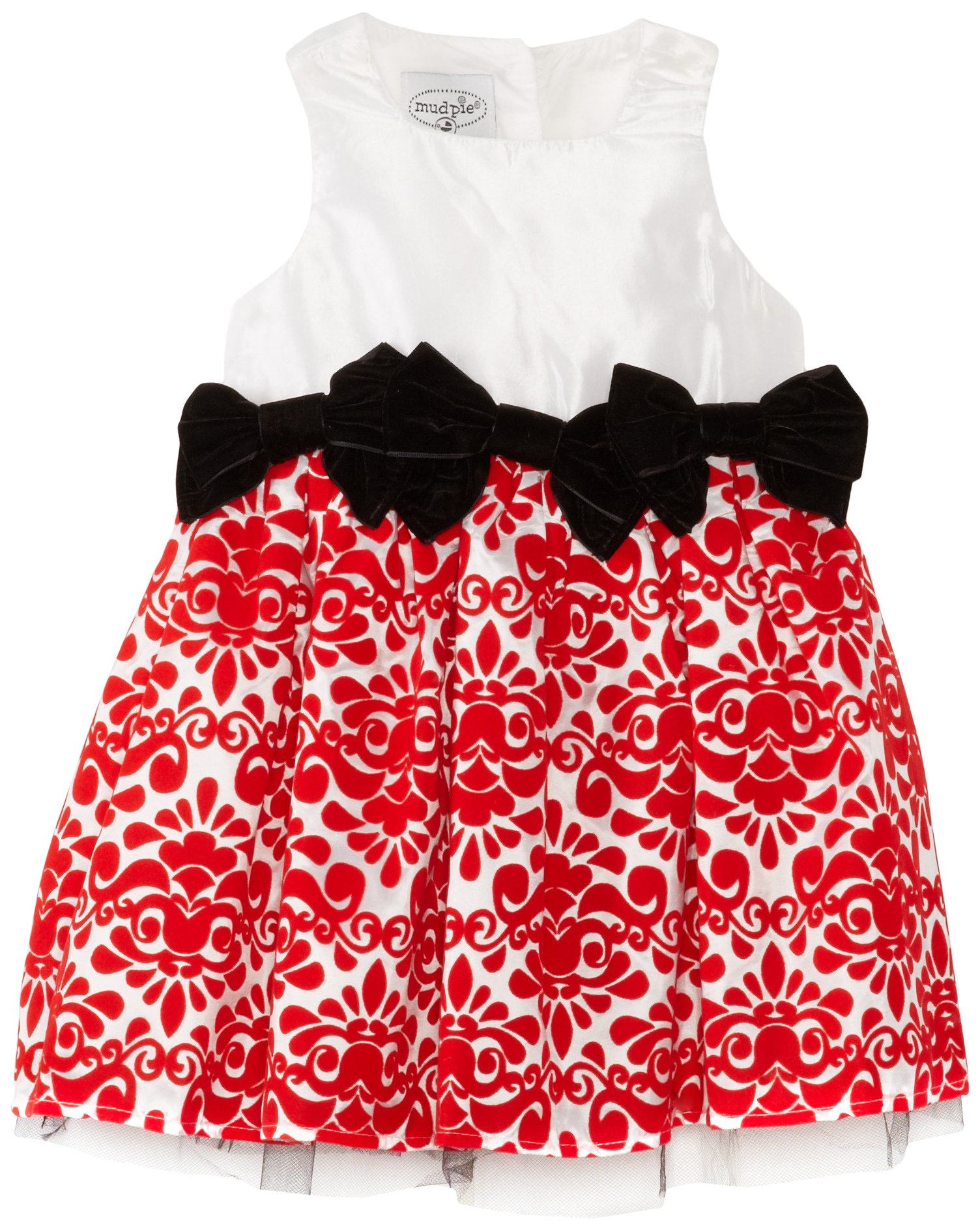Mud Pie Baby Toddler Little Girls Red Damask Christmas Dress Size 2T