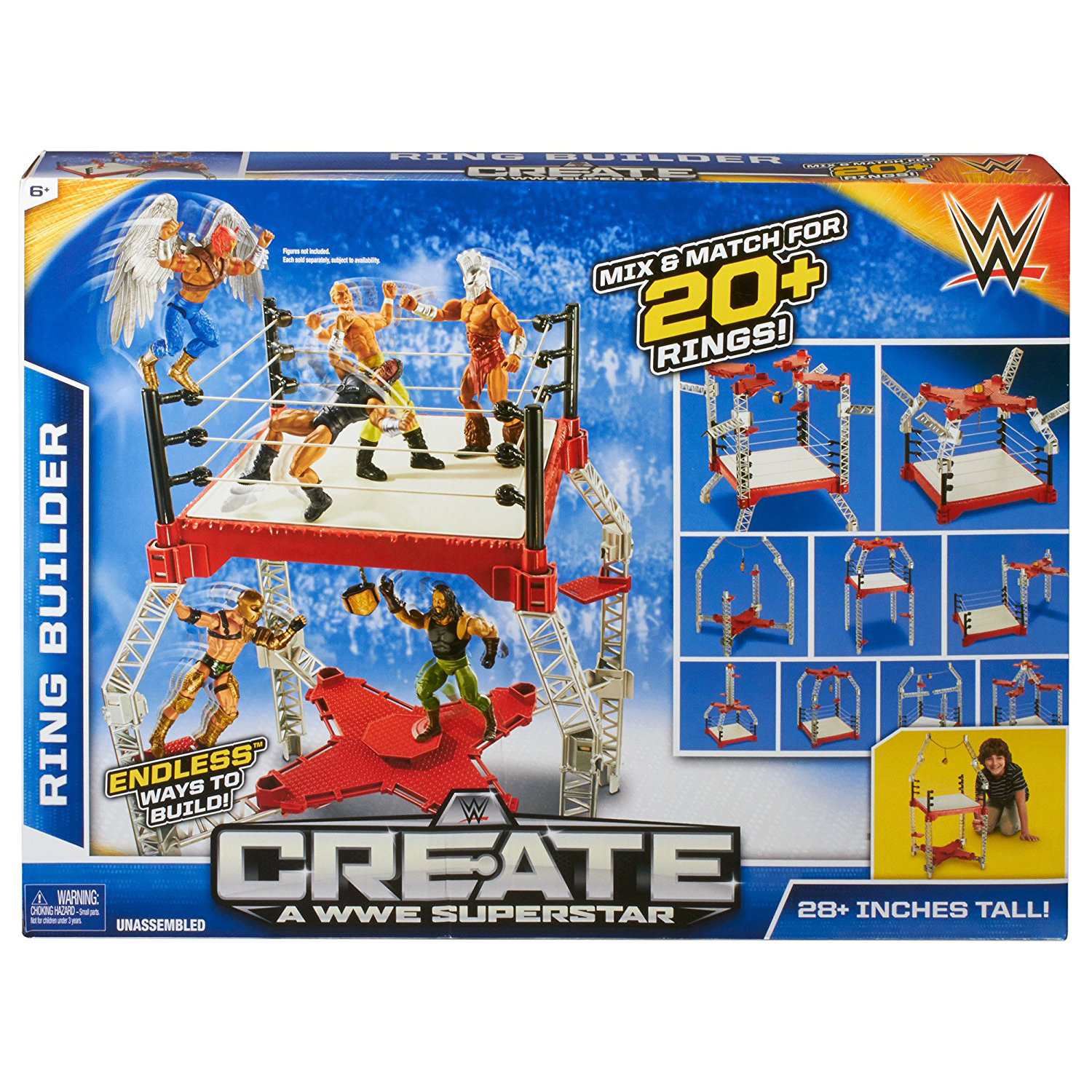 Create a WWE Superstar Wrestling Ring Builder Playset Kids Toy | MATTEL ...