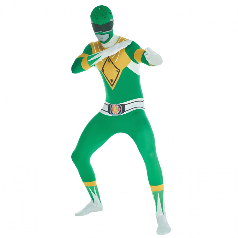 Morphsuits Men S Power Rangers Green Ranger Morphsuit Costume Ebay