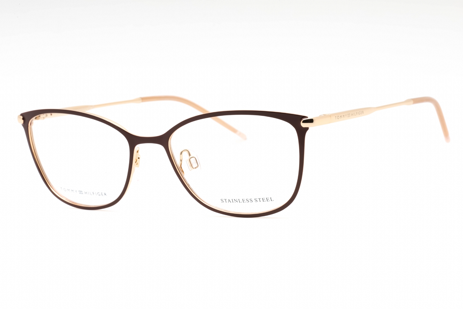 Женские очки TOMMY HILFIGER TH1637-NOA-53, размер 53 мм, 17 мм, 140 мм, золотисто-бордовые