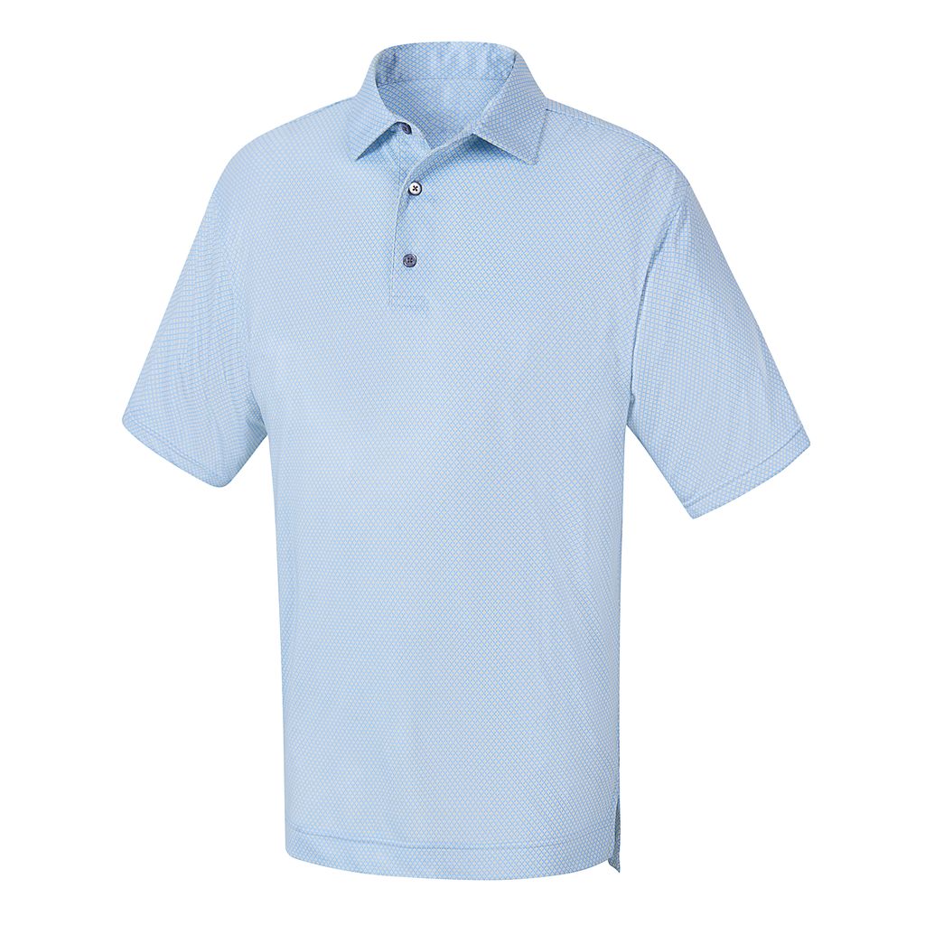 FootJoy Stretch Lisle Foulard Print Golf Shirt COLOR: Light Blue SIZE ...