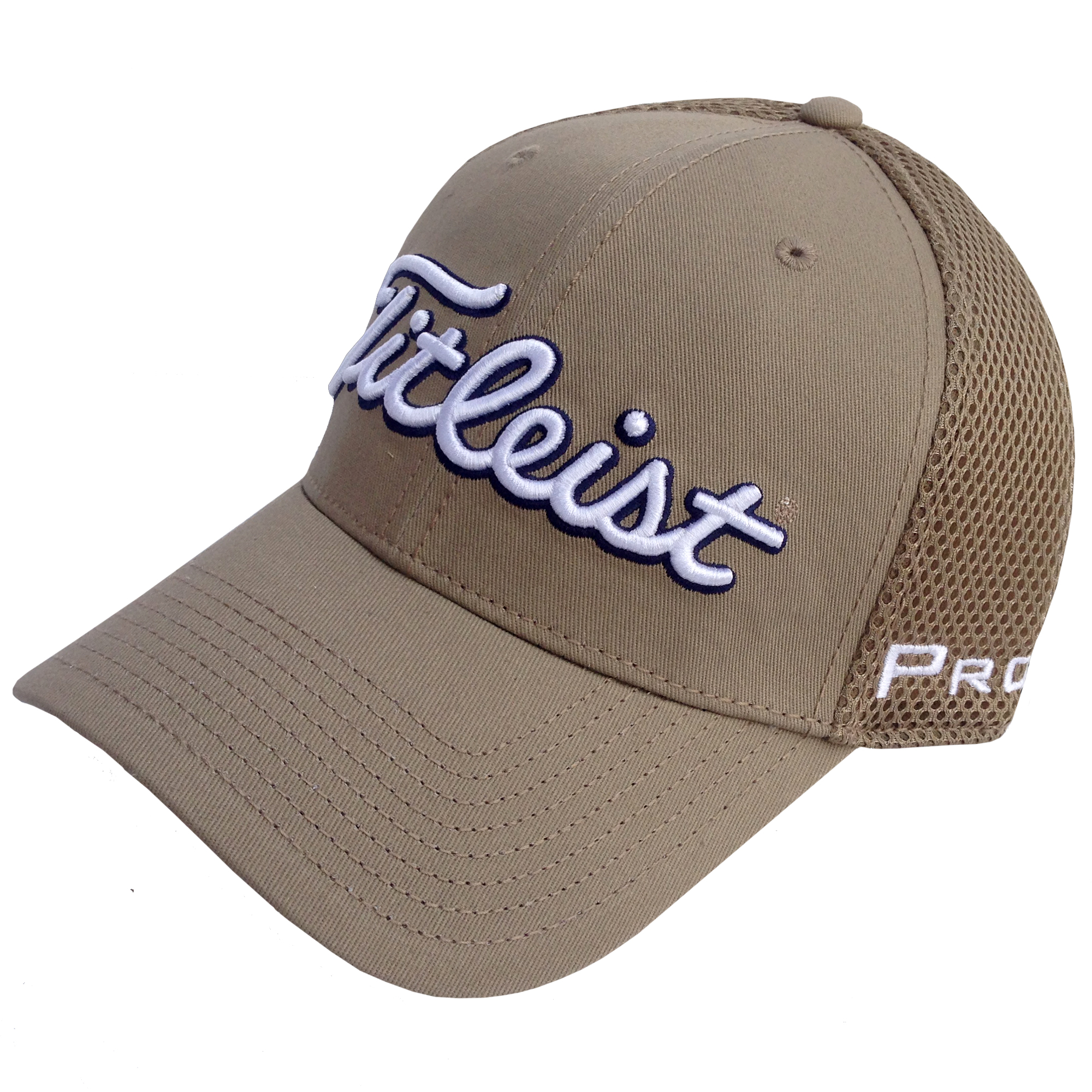 New 2015 Titleist Sports Mesh Structured Fitted Hat COLOR: Khaki SIZE ...