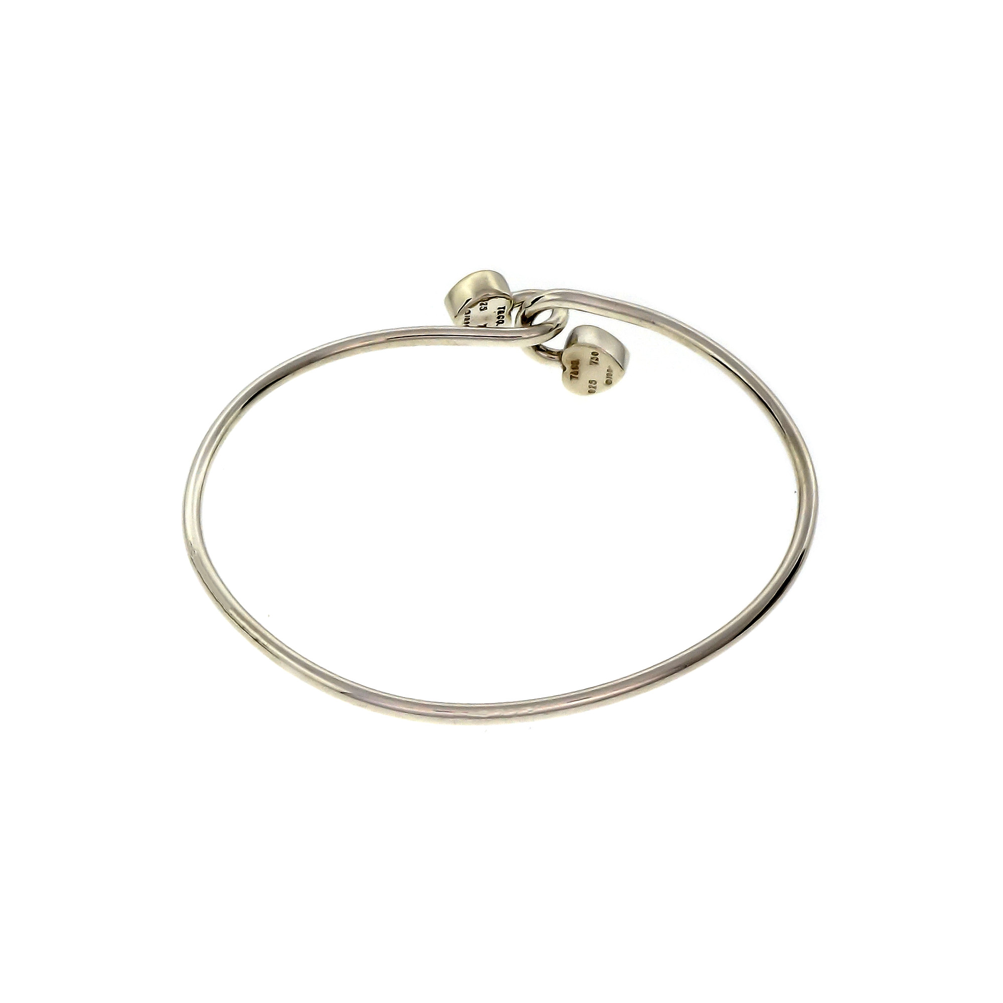 Tiffany & Co Double Heart Bangle Bracelet Silver 18k Yellow Gold | eBay