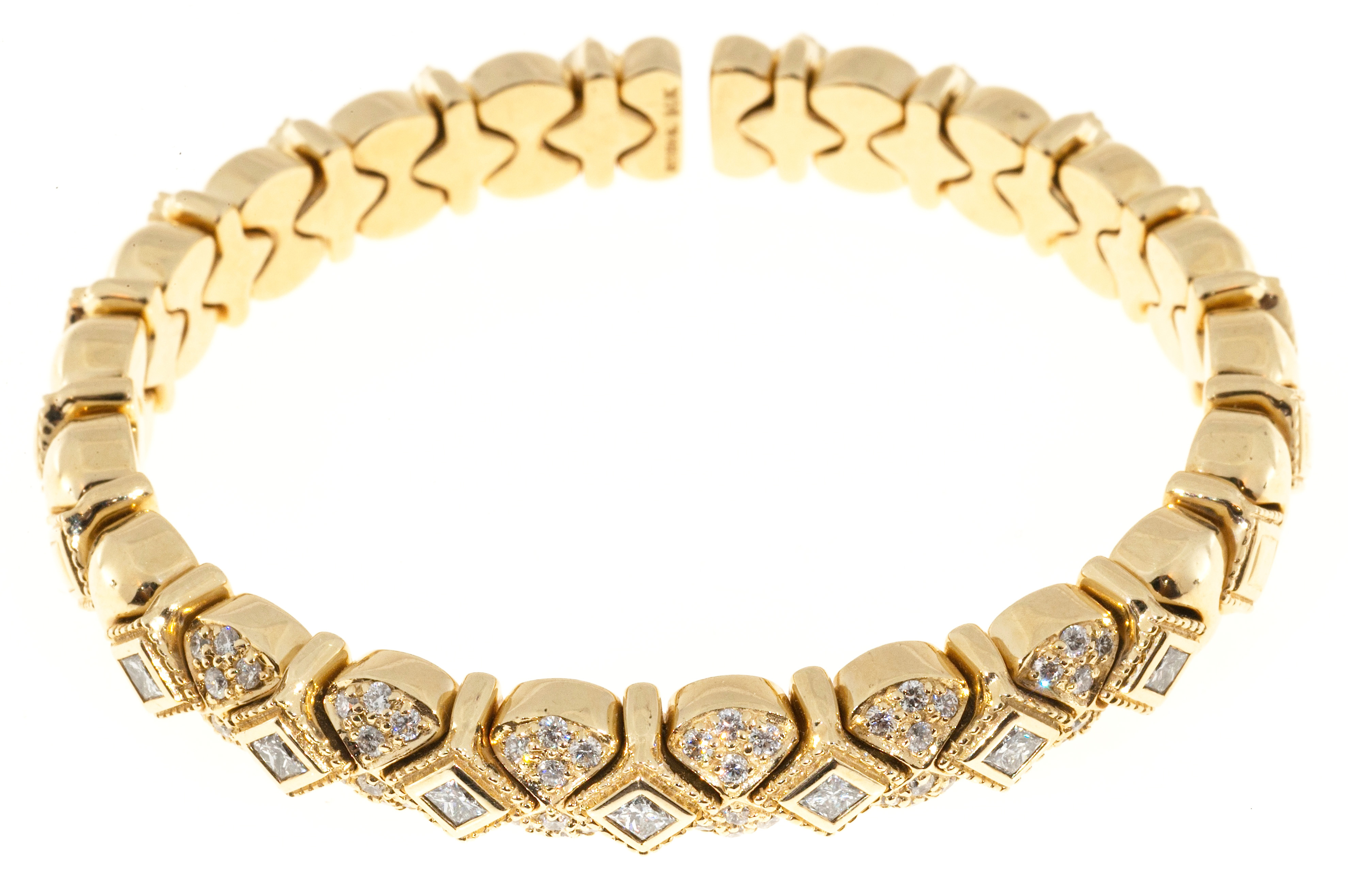 Vintage Sonia B Galerie De Bijoux 1.54ct 14k Gold Diamond Flex Bracelet ...