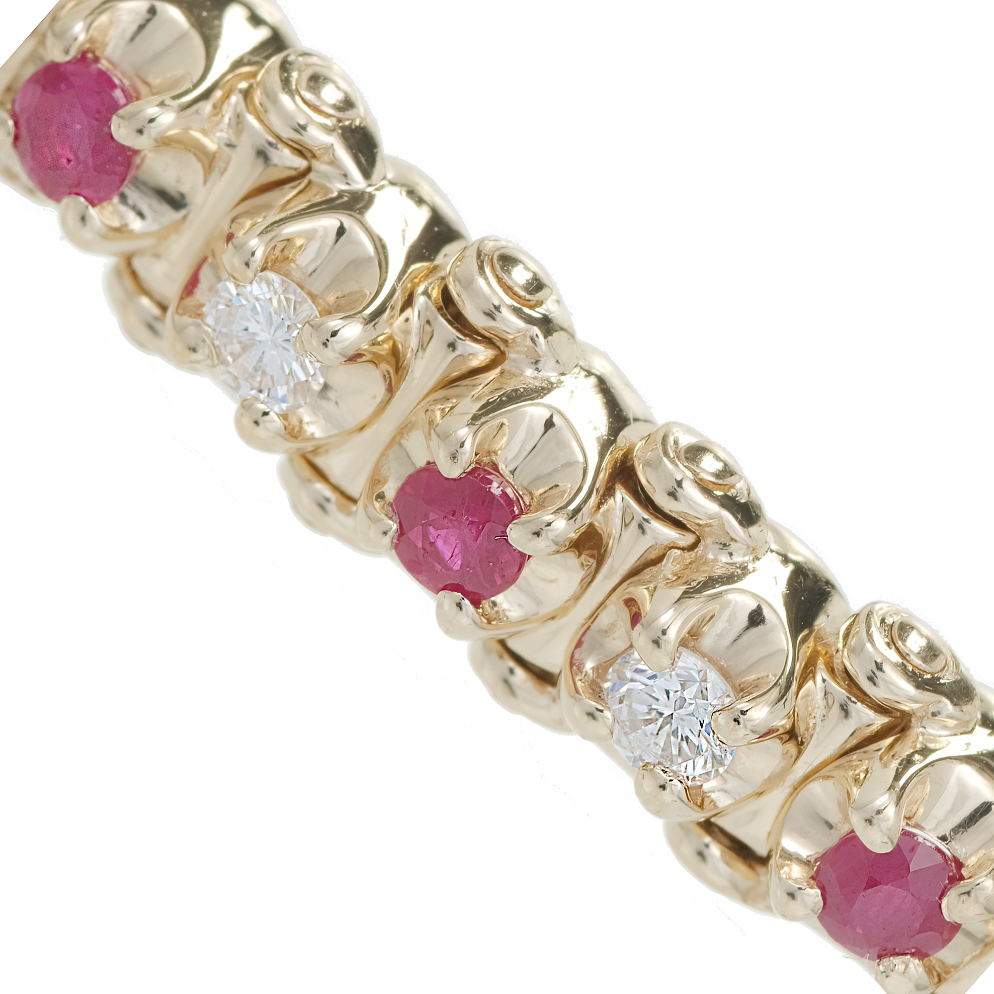 Estate Fine Ruby Diamond Bracelet 14k Yellow Gold | eBay