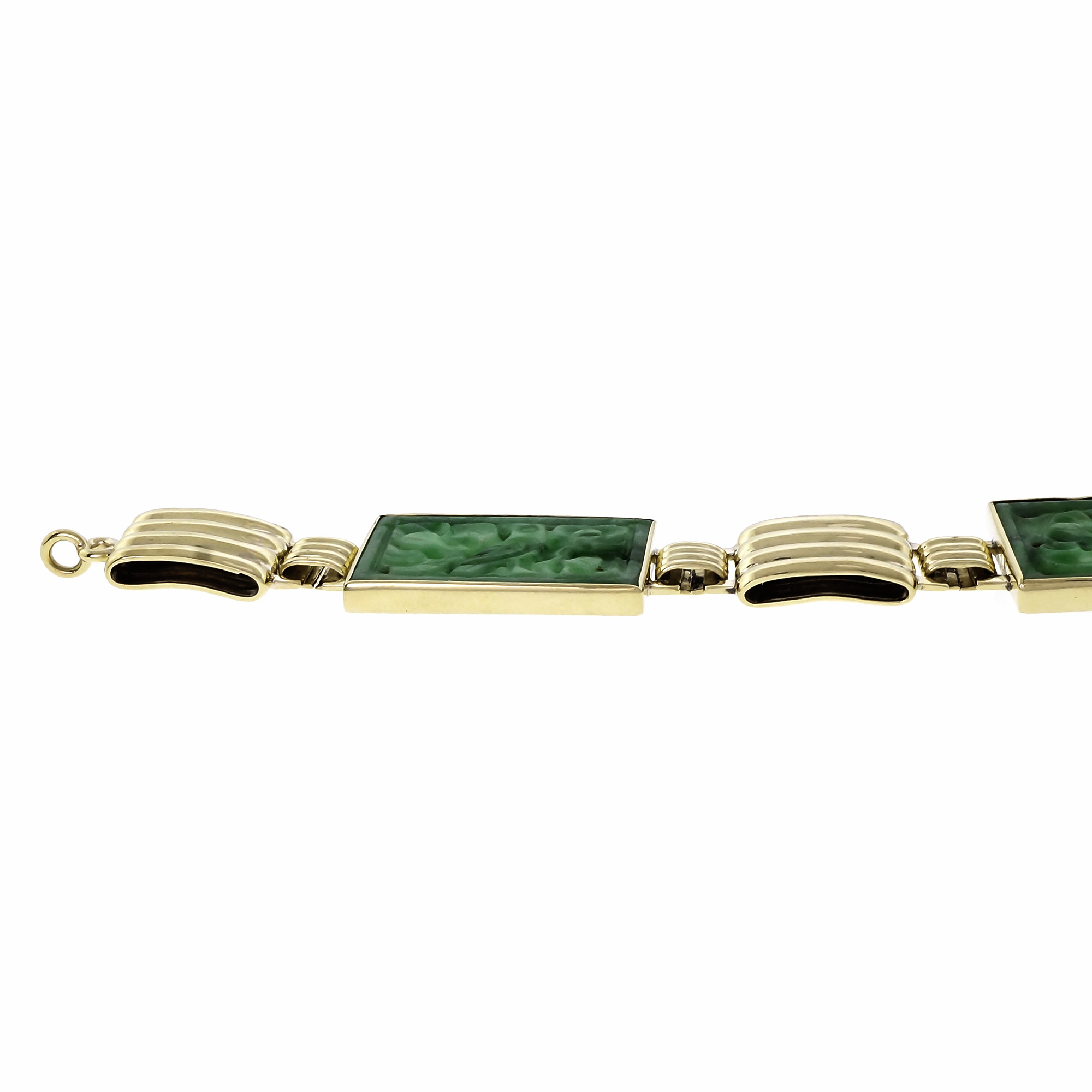 Vintage 1930 Natural Jadeite Jade Bracelet GIA Certified 14k Gold eBay