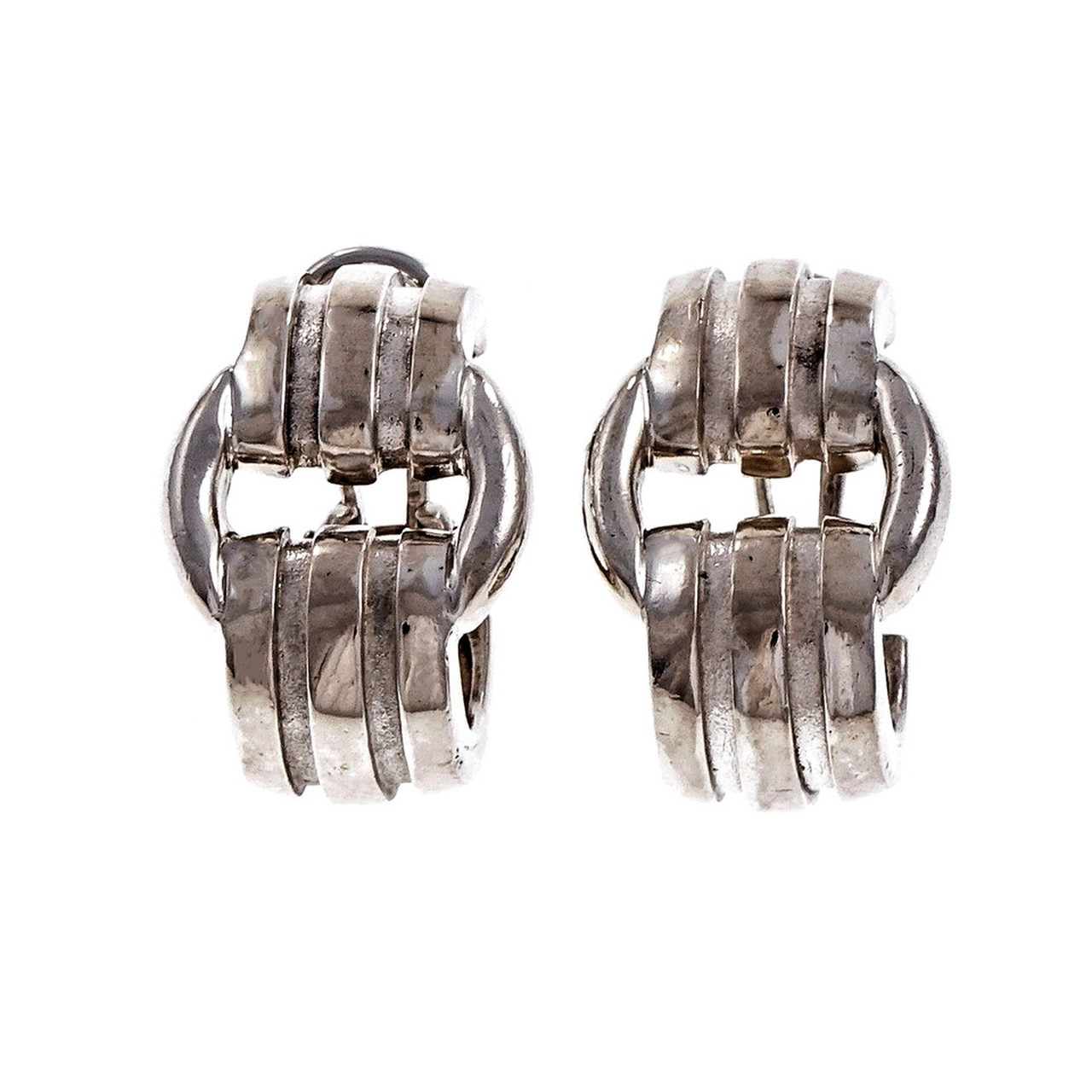 Tiffany & Co Atlas Buckle Groove Hoop Earrings Sterling Silver | eBay