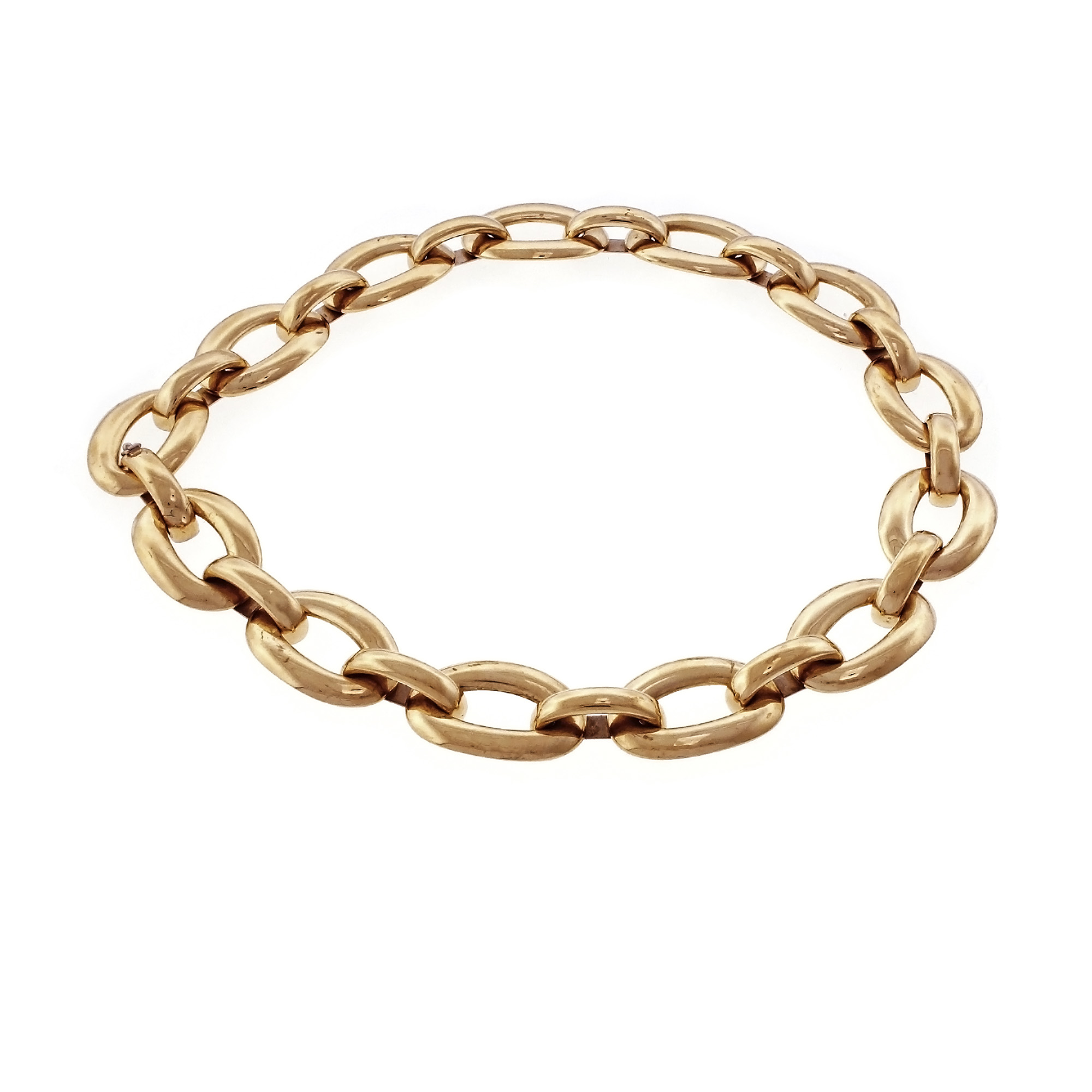 18k Yellow Gold Large Oval Link Necklace eBay