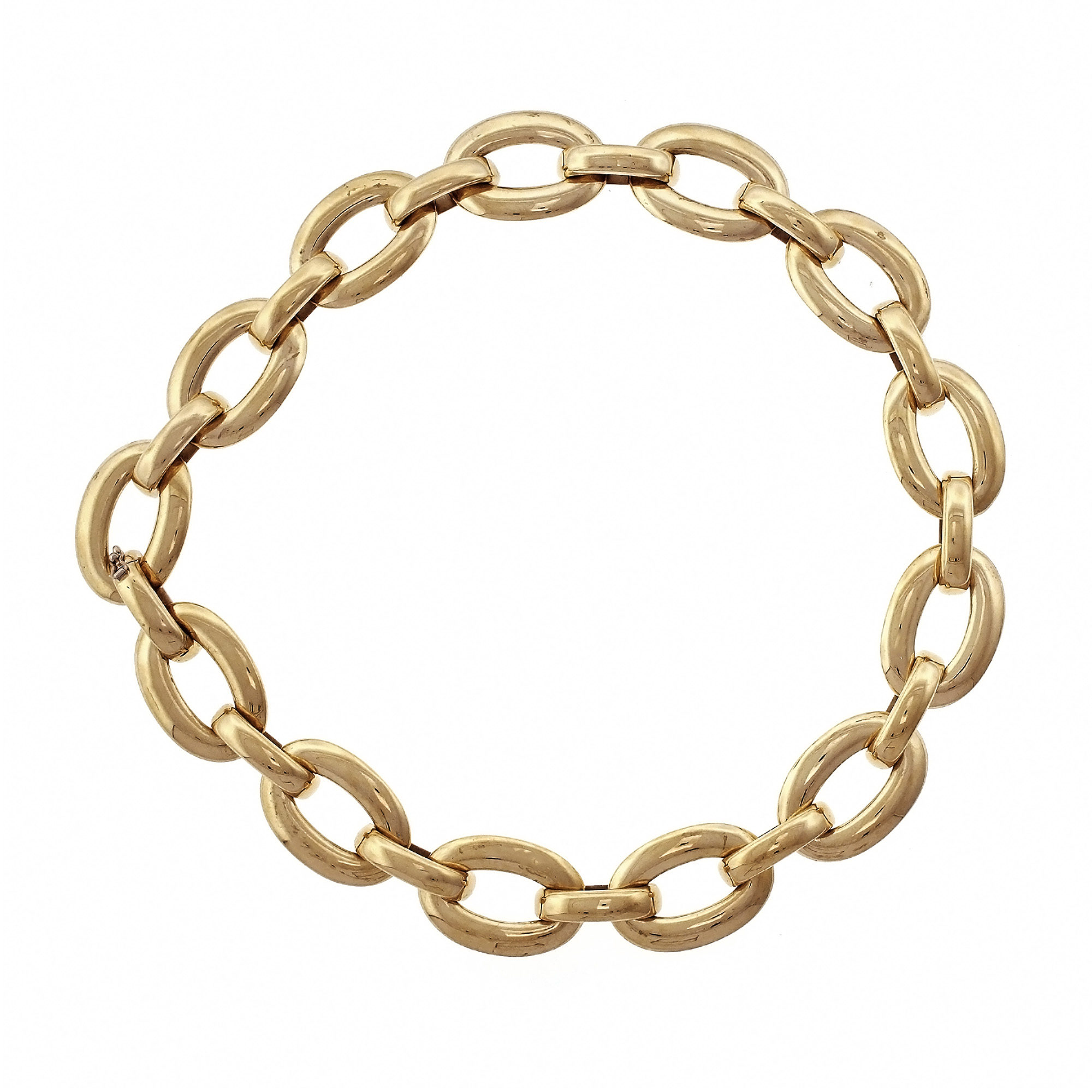 18k Yellow Gold Large Oval Link Necklace eBay