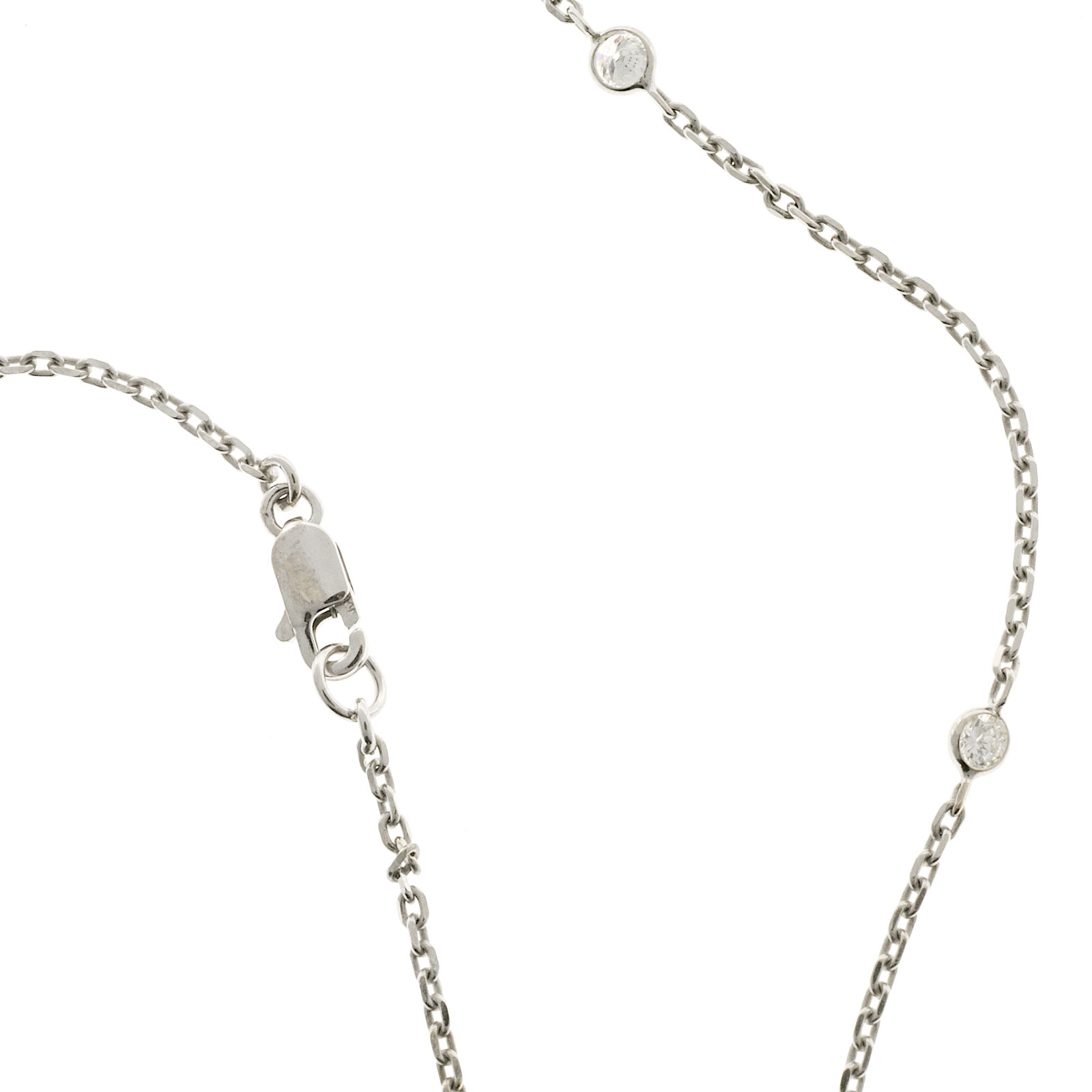 Vintage 2.15ct 34 Inch Long 22 Diamond By The Yard 14k White Gold Chain