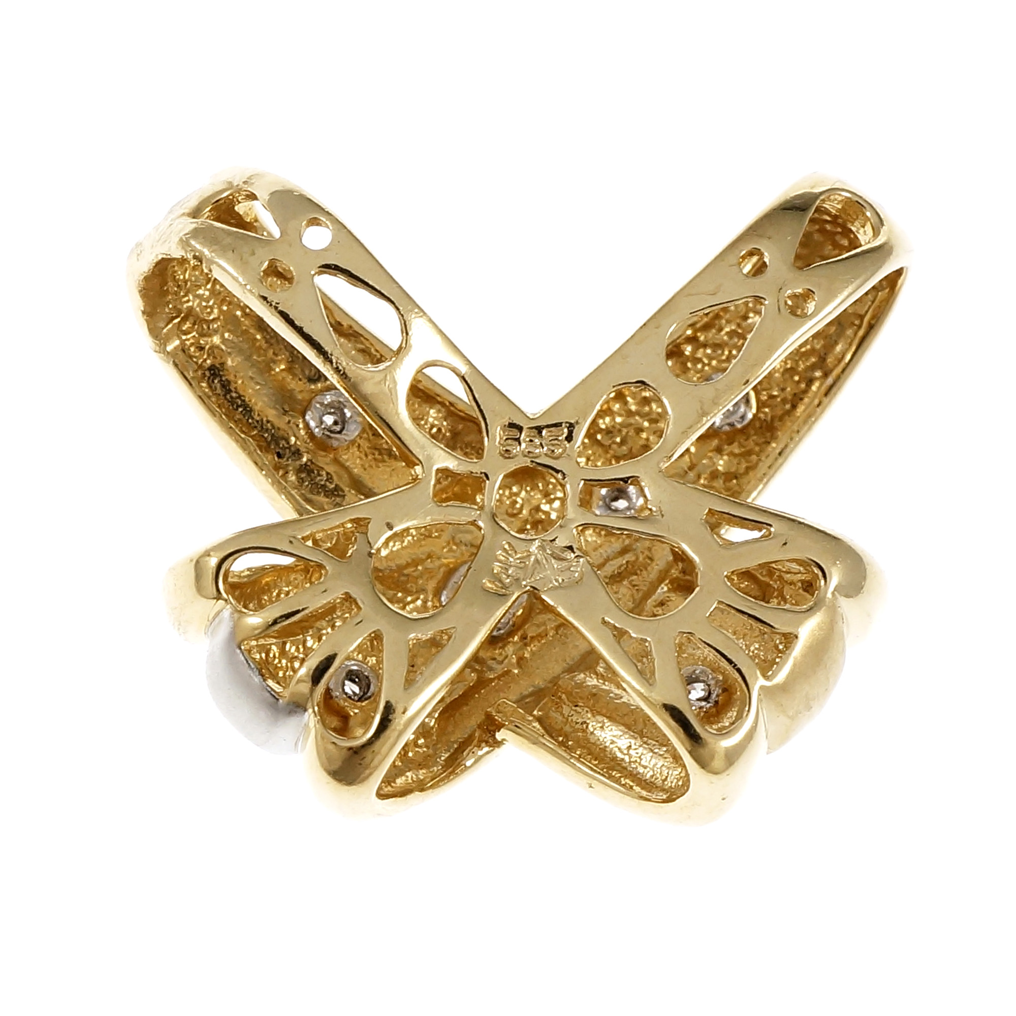 Estate Diamond “X” Slide Pendant Necklace 14k Gold eBay