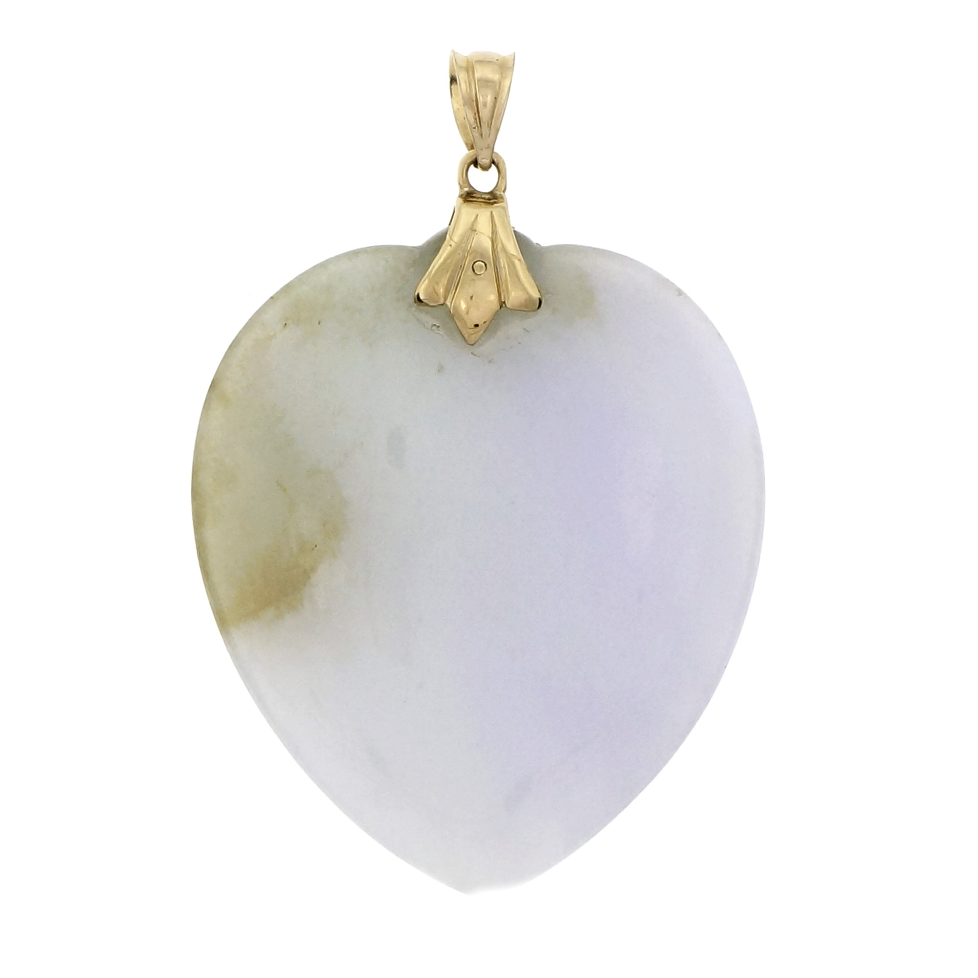 Jade heart pendant gold Outlet