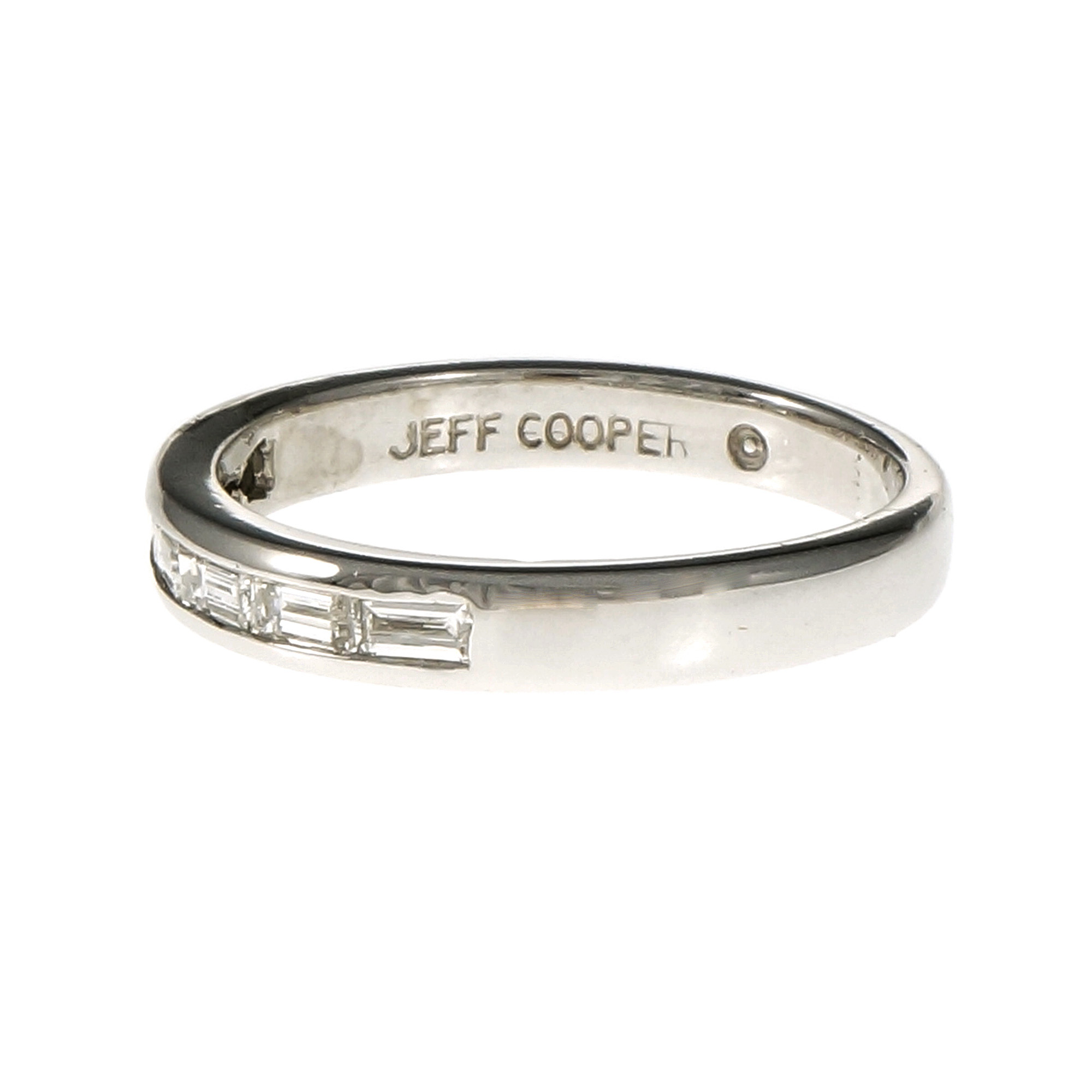 Jeff Cooper Straight Baguette Diamond Band Ring Platinum eBay