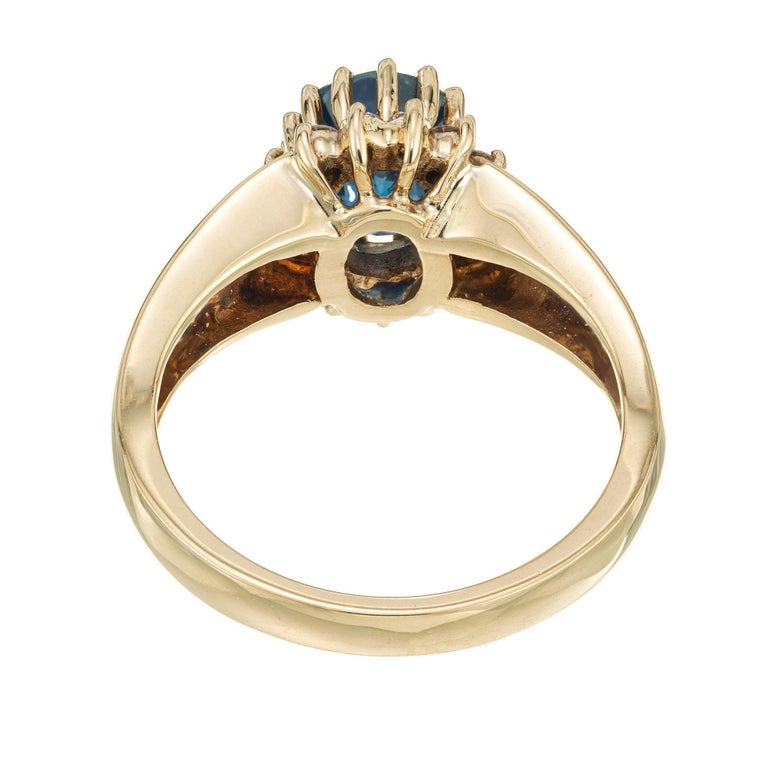 Alfred Butler 2.00 Carat Oval Sapphire Diamond Halo Gold Engagement Ring - Picture 5 of 7