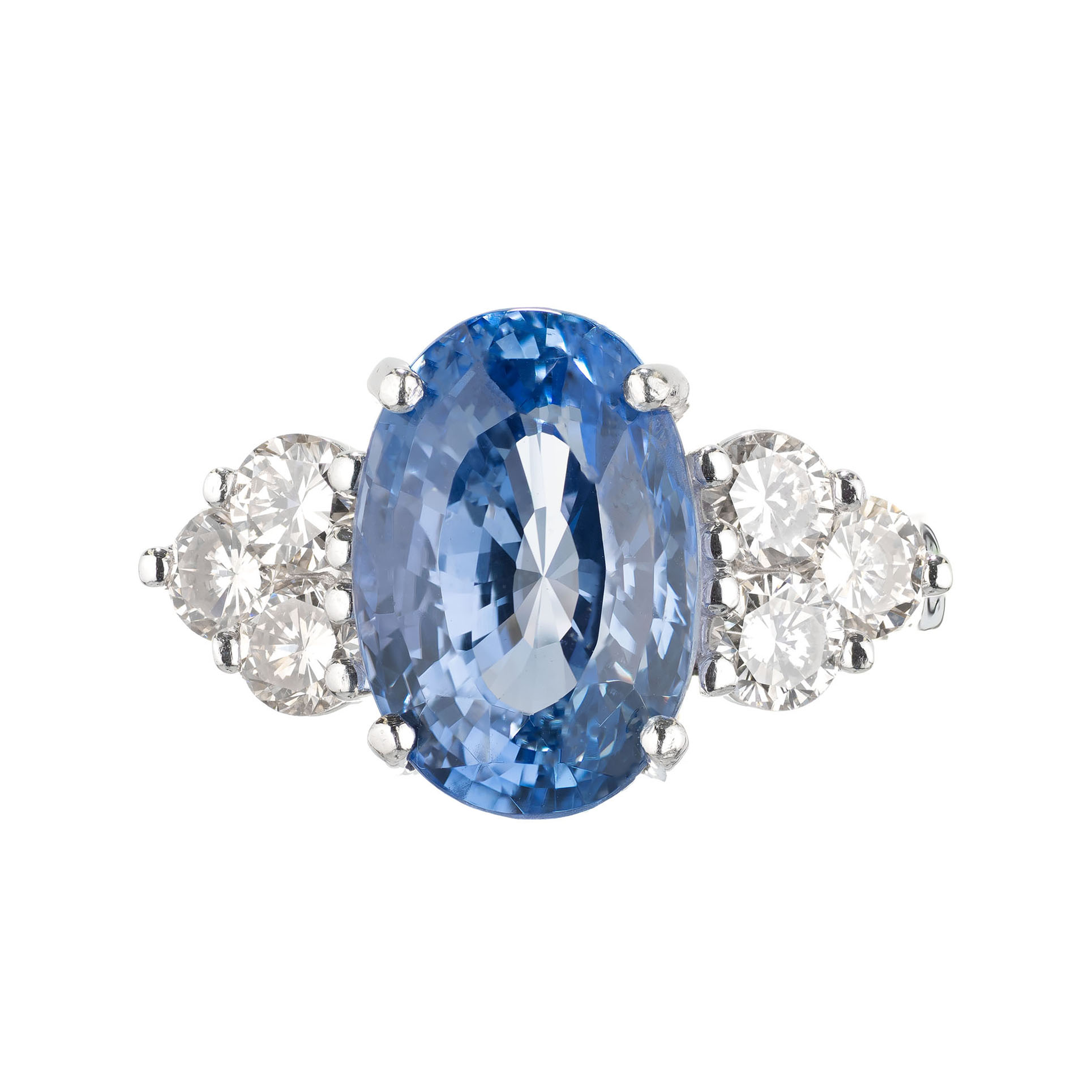 Natural Periwinkle Blue Sapphire Diamond Platinum Ring | eBay