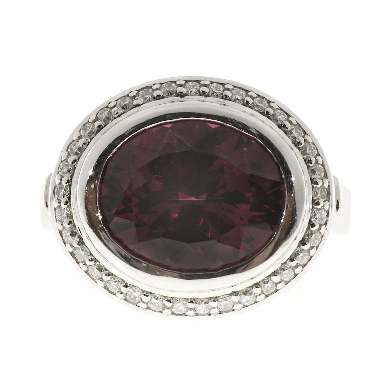 Vintage Estate Red Rhodolite Garnet Platinum .34ct Diamond Ring | eBay