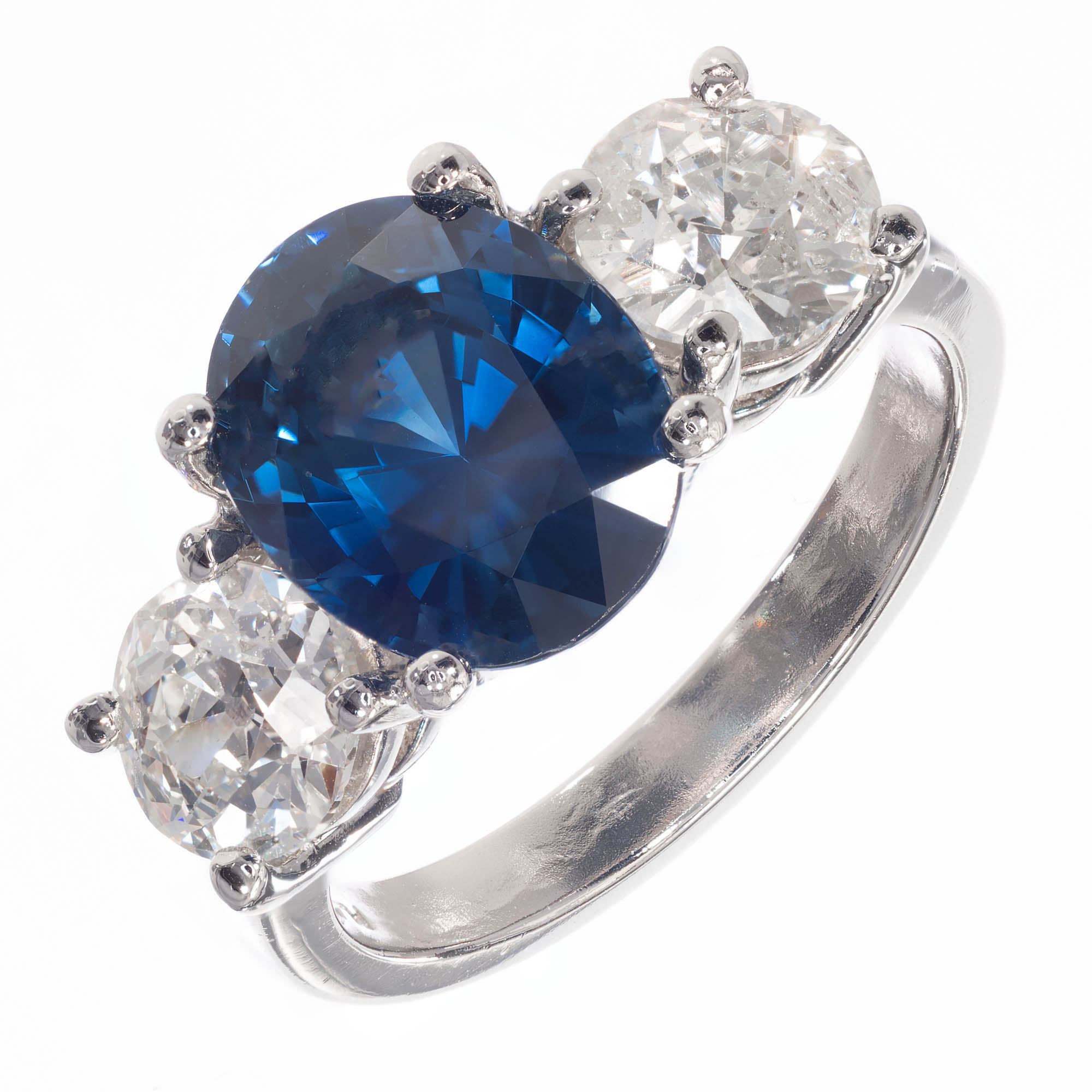 Vintage 4.07ct Cornflower Blue Sapphire Diamond Platinum Ring | eBay