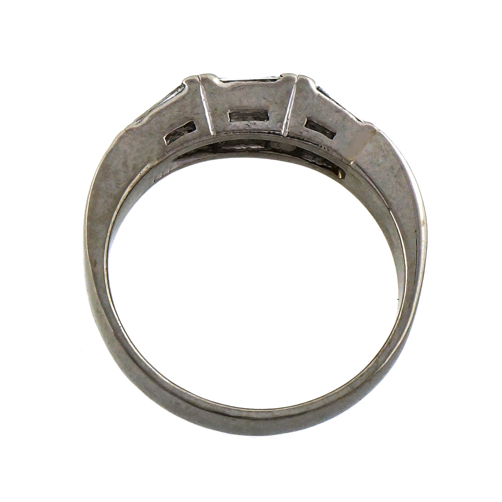 Curved Estate Two Row Platinum Baguette .45ct Band Ring | eBay