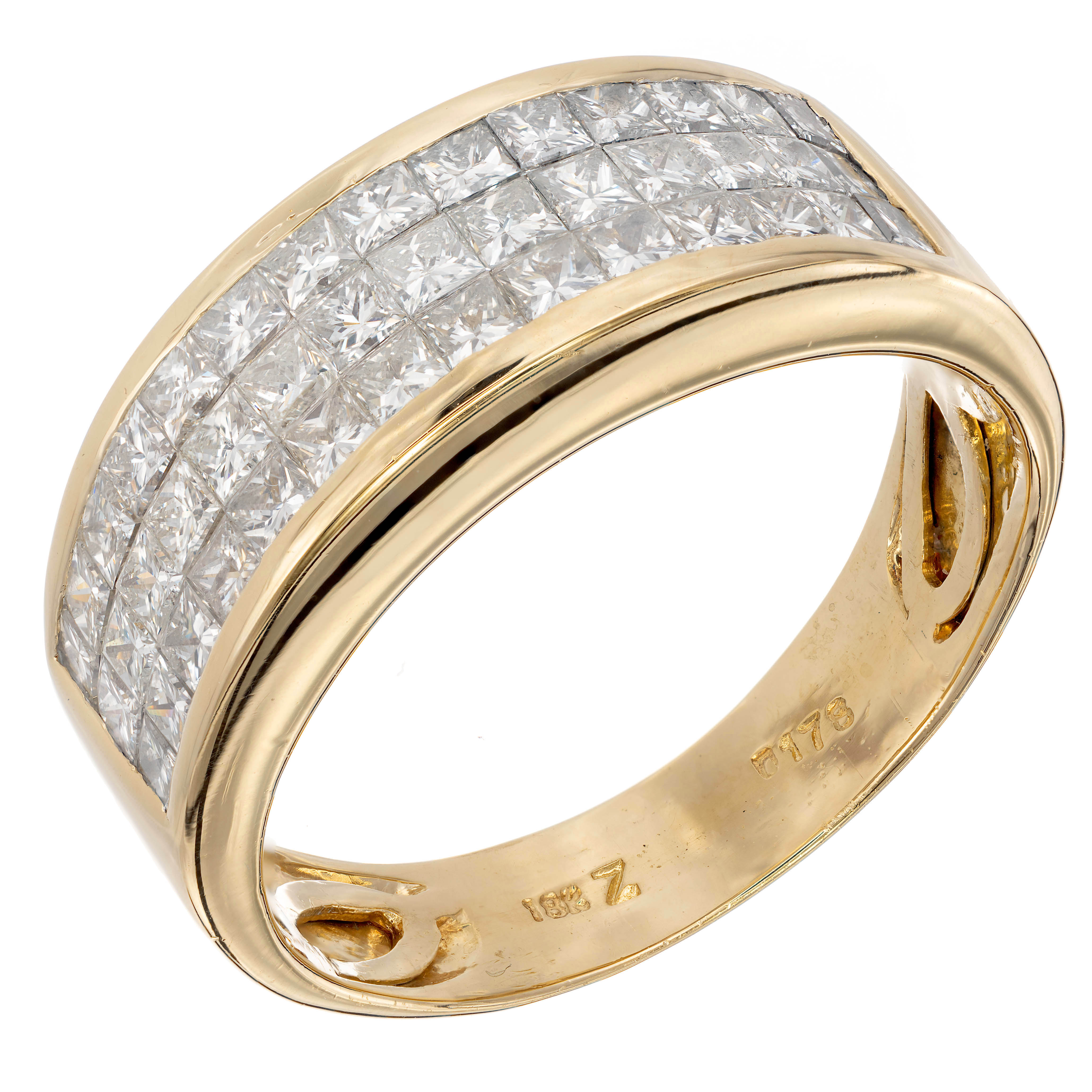 Invisible Set 150 Carat Diamond Band Ring 18K Yellow Gold | eBay