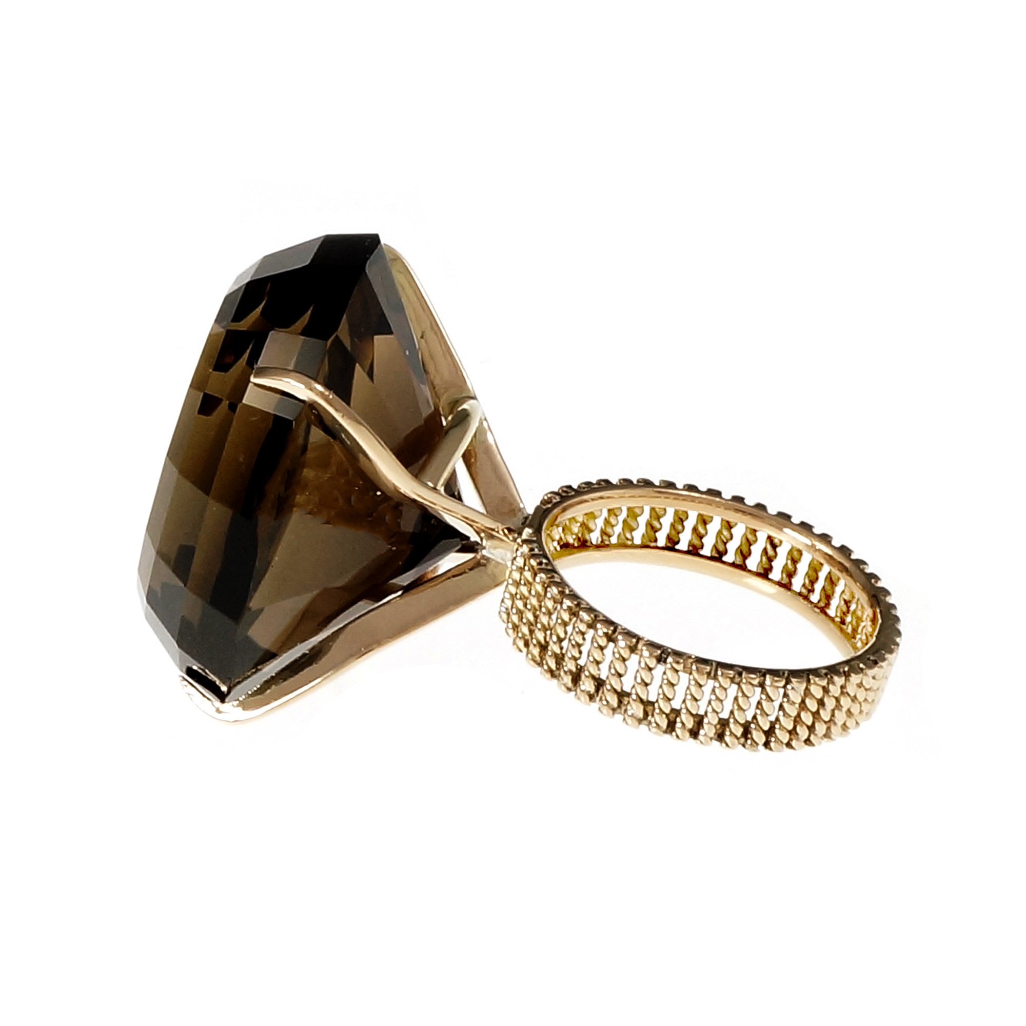 Vintage 1950 Large Oval Smoky Quartz Ring 14k Yellow Gold eBay