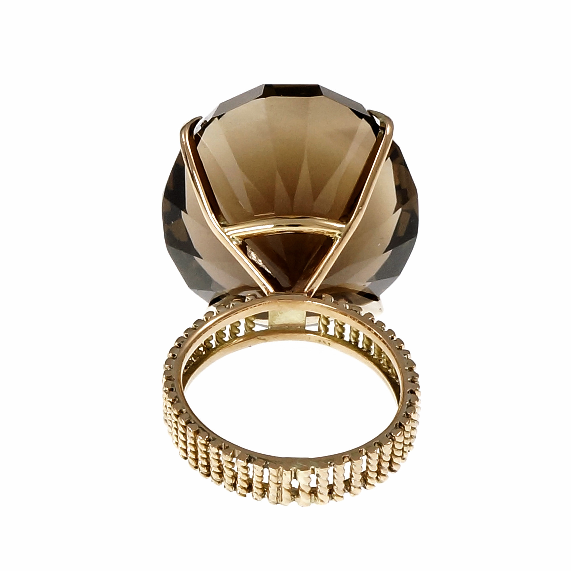 Vintage 1950 Large Oval Smoky Quartz Ring 14k Yellow Gold eBay