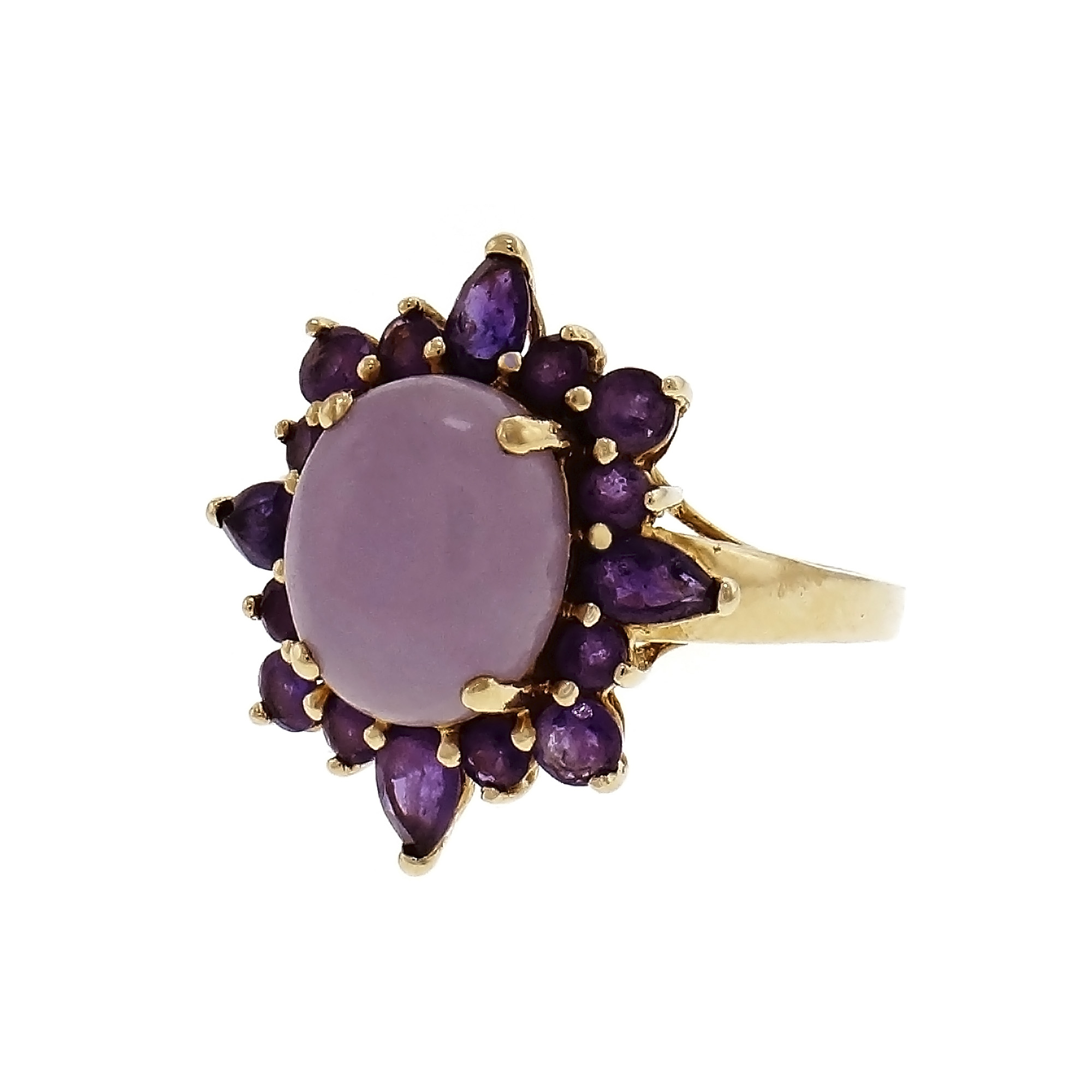 Purple Jadeite Jade Garnet 14k Gold Coctail Ring | eBay