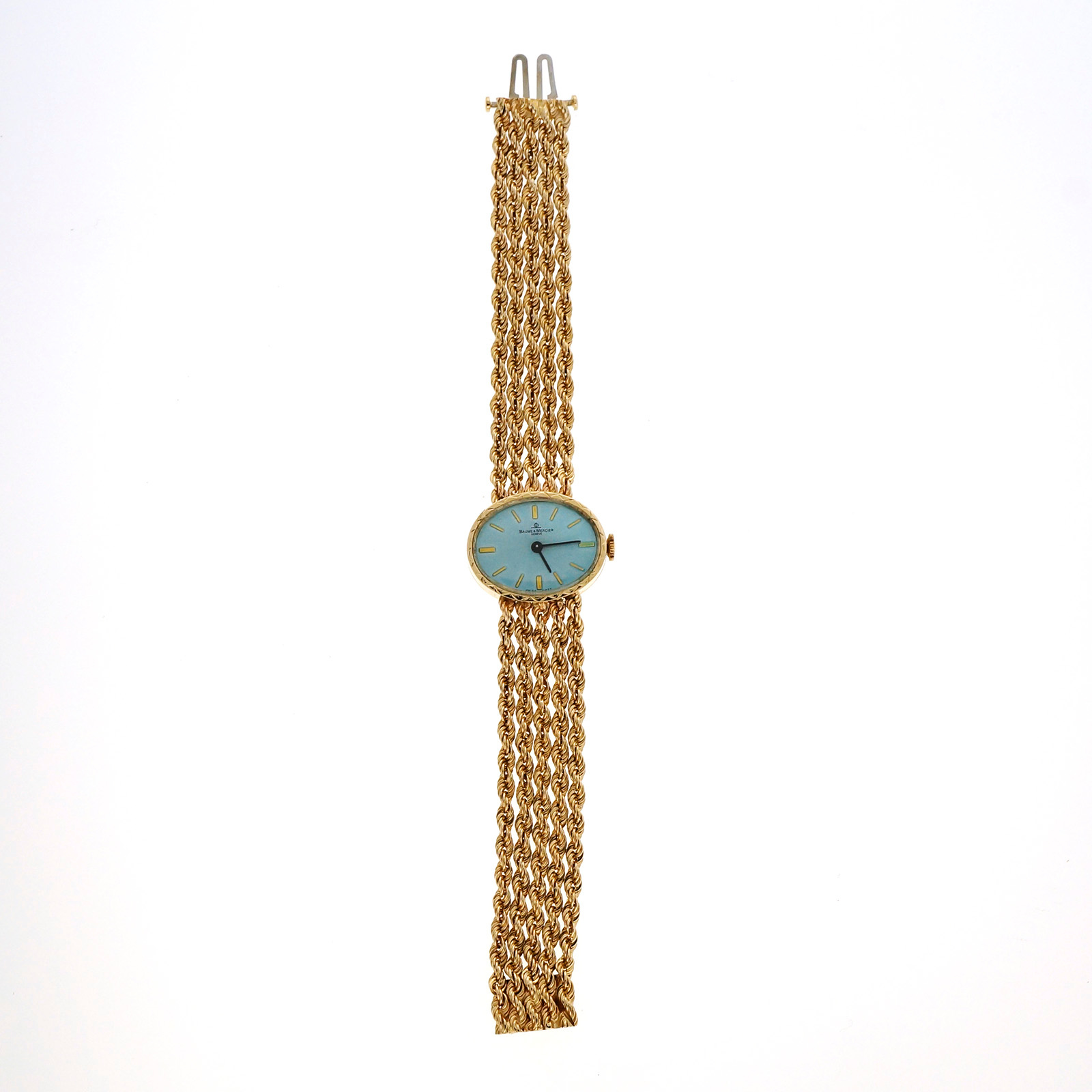 BAUME & MERCIER Watch with Diamonds for Women, Turquoise Blue Alligator Strap TIFFANY BLUE ALLIGATOR – Sword Watch Straps main image 2