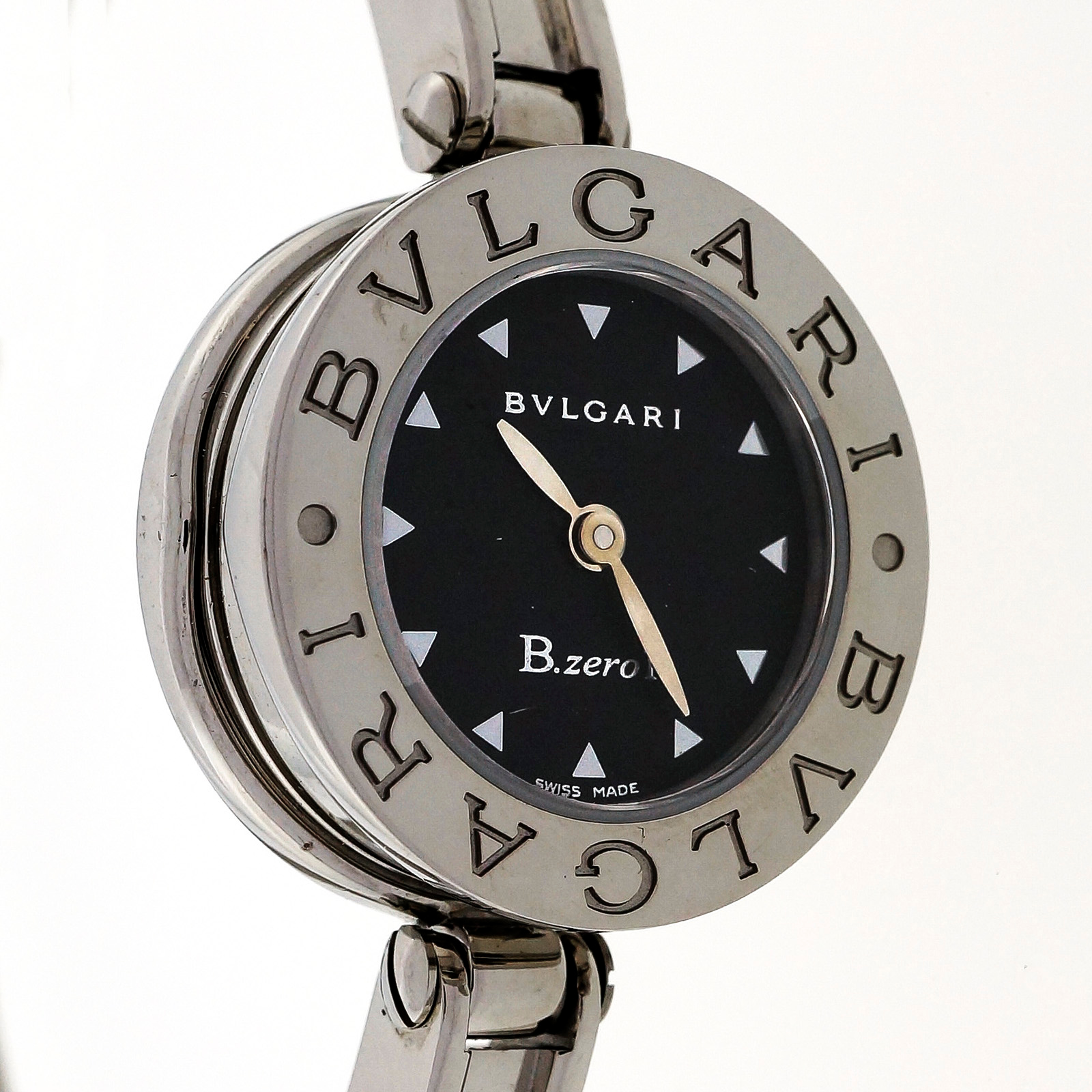 Bvlgari B Zero 1 Steel Ladies Bangle Watch Quartz Black Dial | eBay