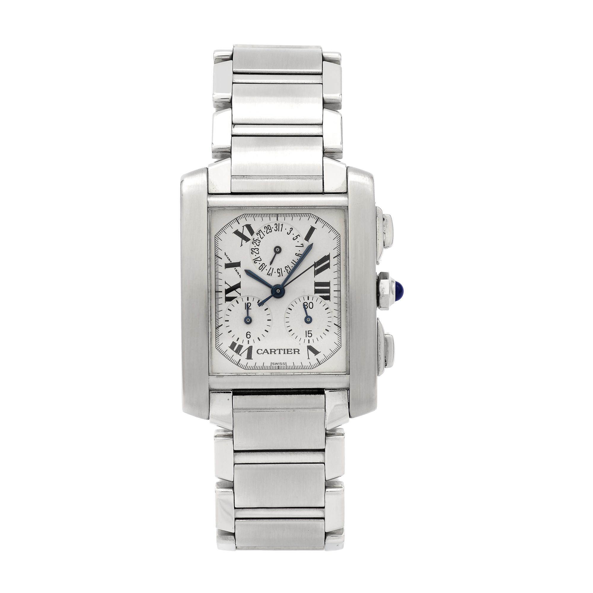 Cartier Steel Tank Francaise 2303 Quartz Chronograph Wrist Watch | eBay