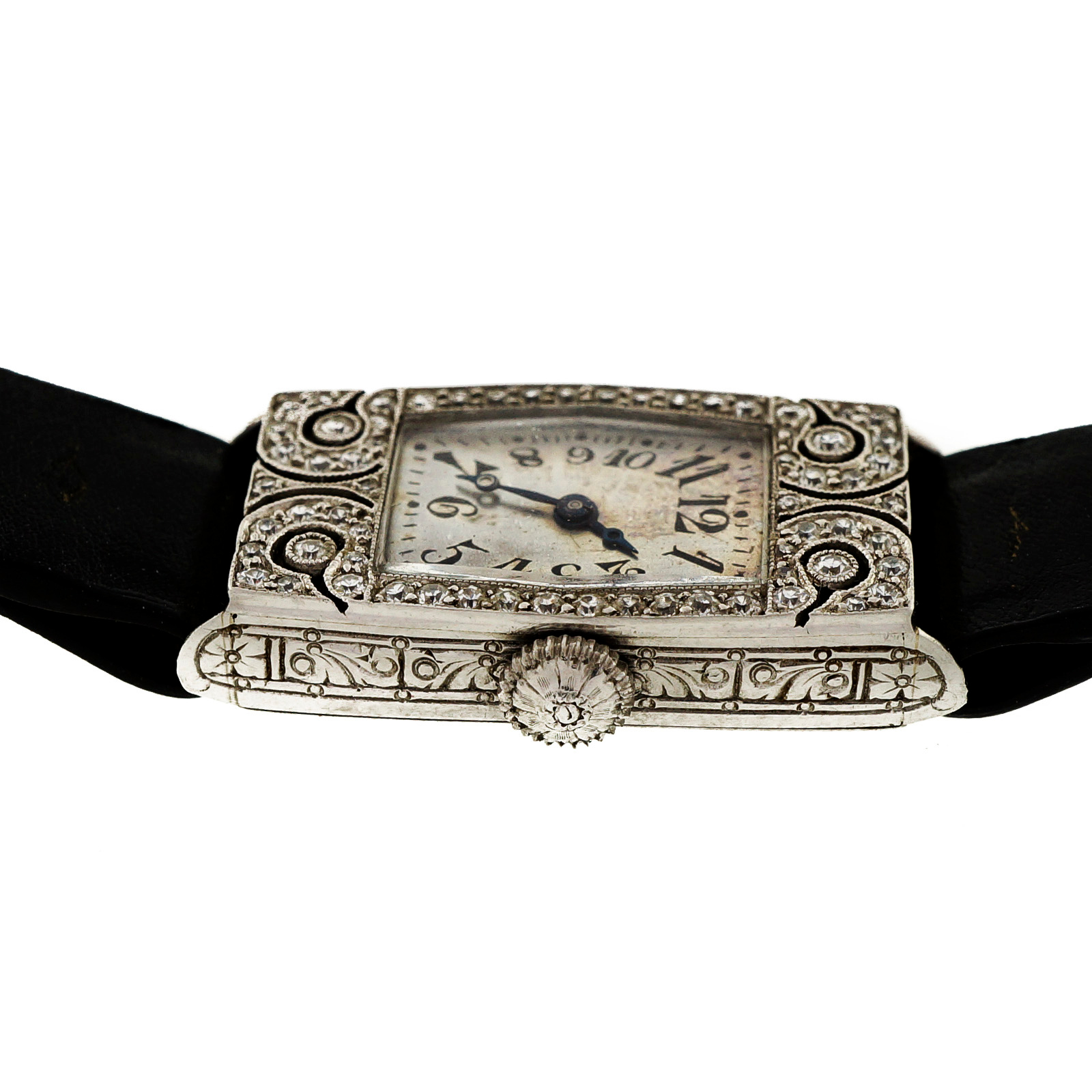 Art Deco 1920 Ladies Platinum Diamond Waltham Strap Watch eBay